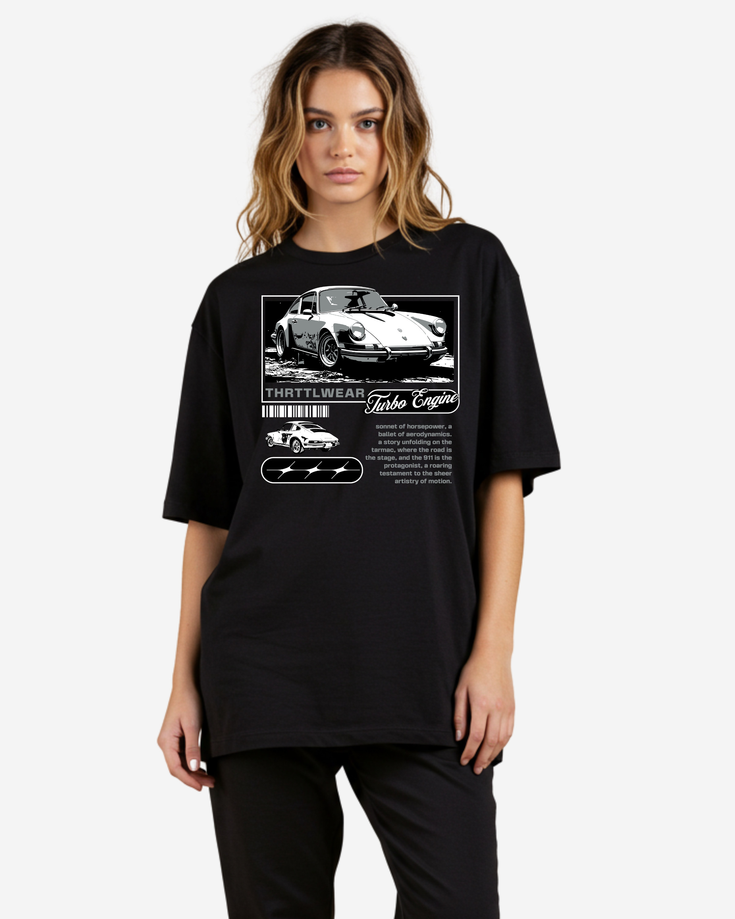 Vintage Car Graphic Oversized T-Shirt