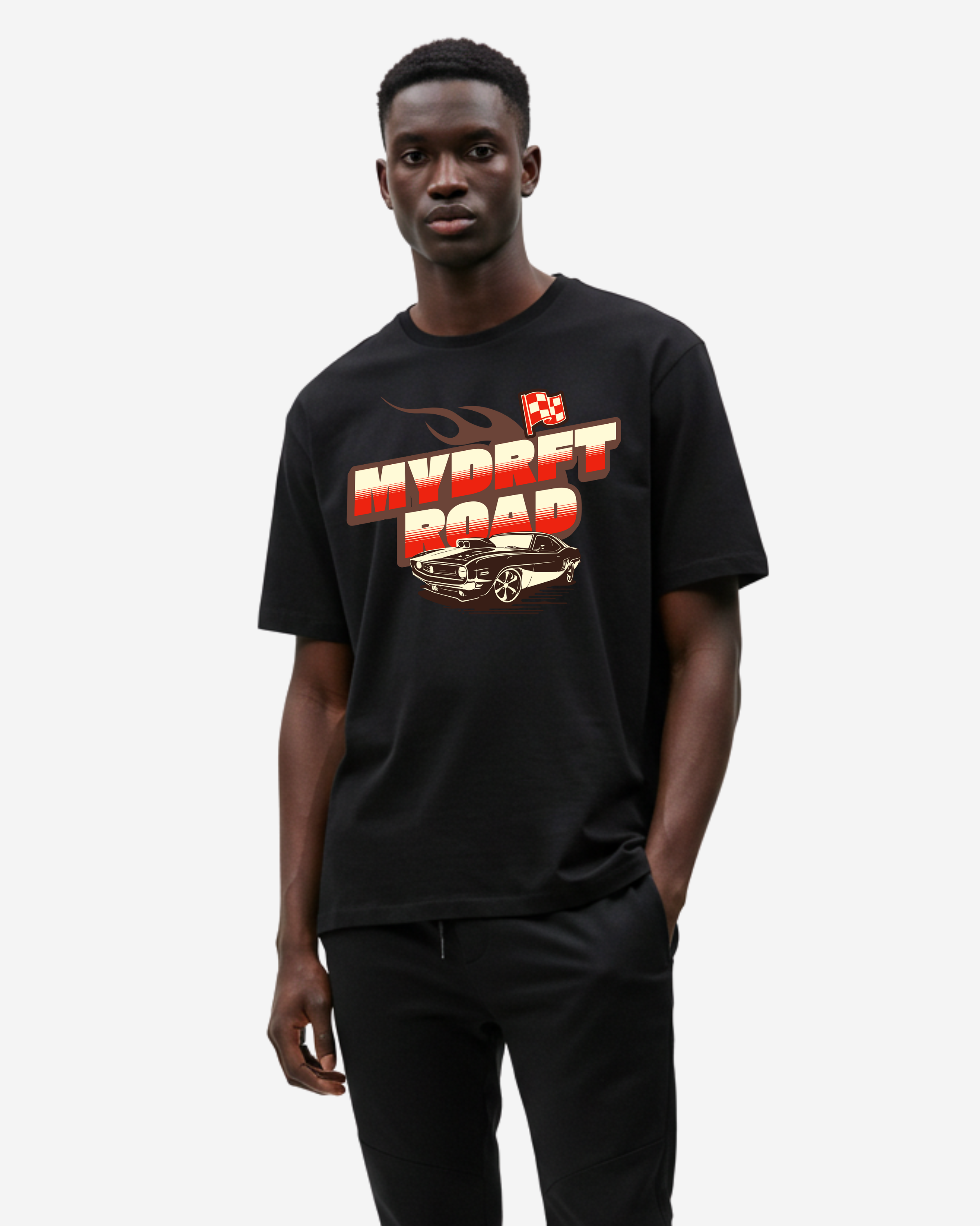 Typography Car (1) Oversized T-Shirt