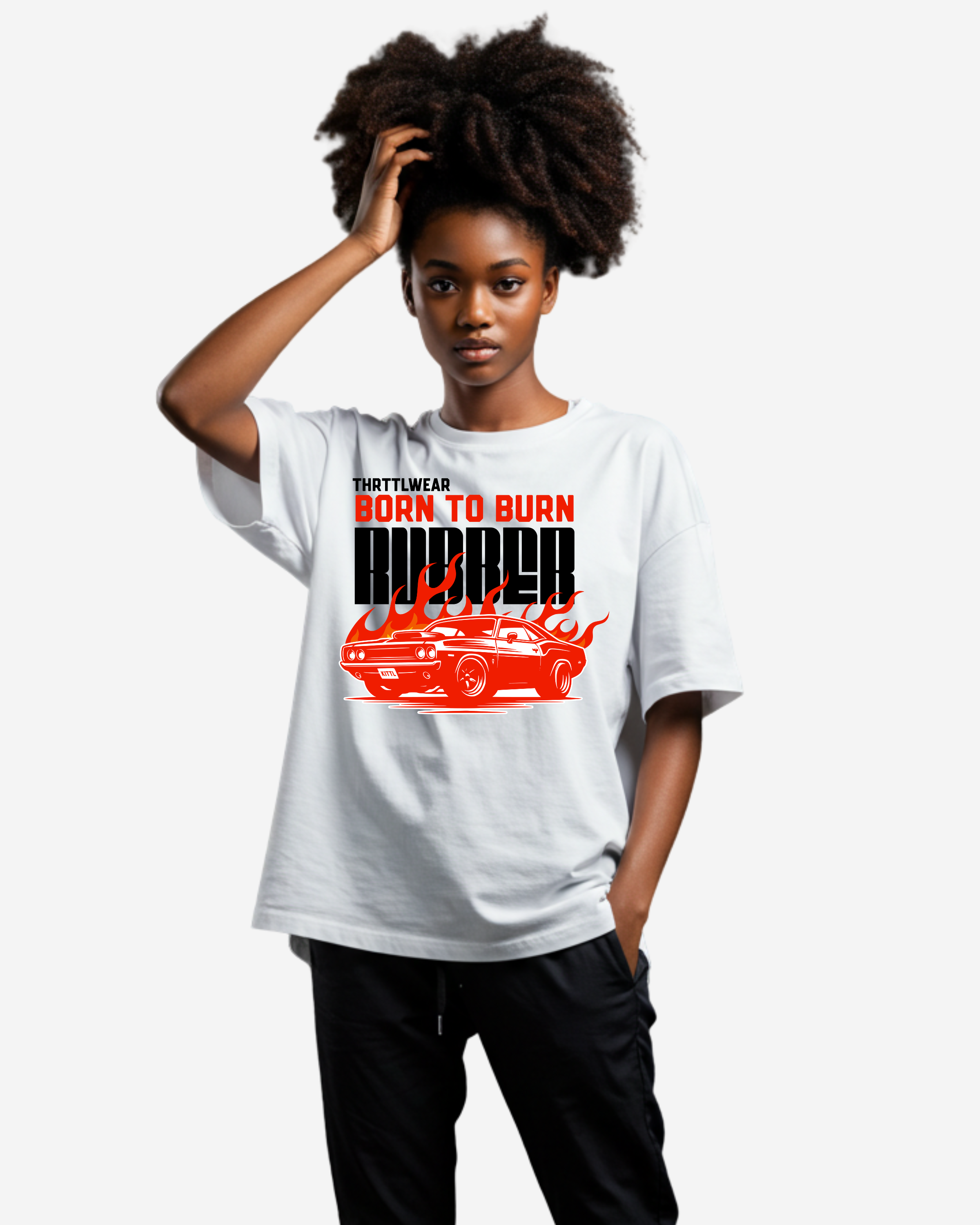 Born to Burn Rubber Oversized T-Shirt