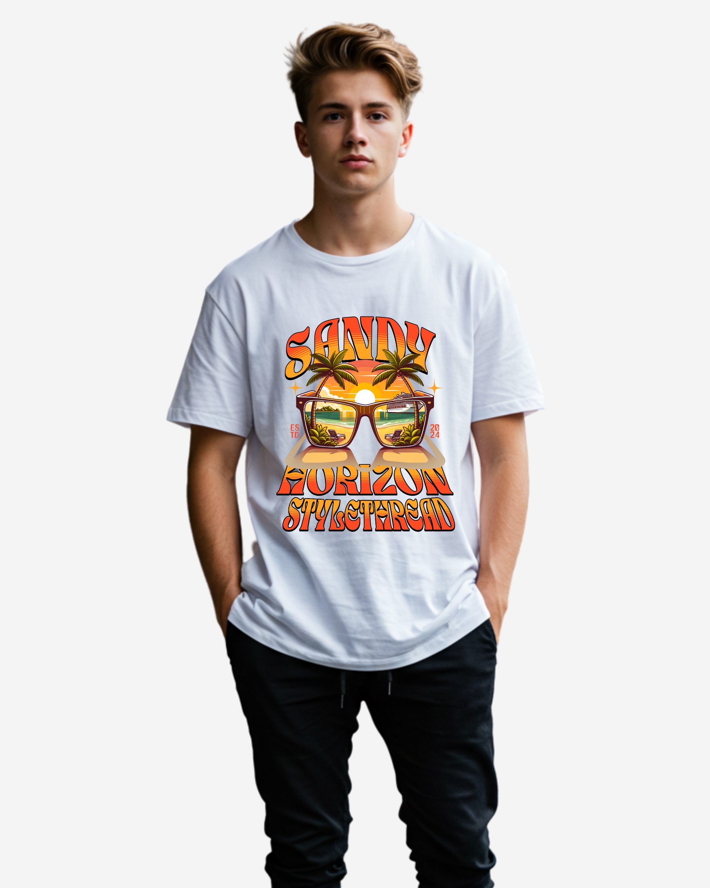 Sandy Horizon Men's Oversized T-Shirt