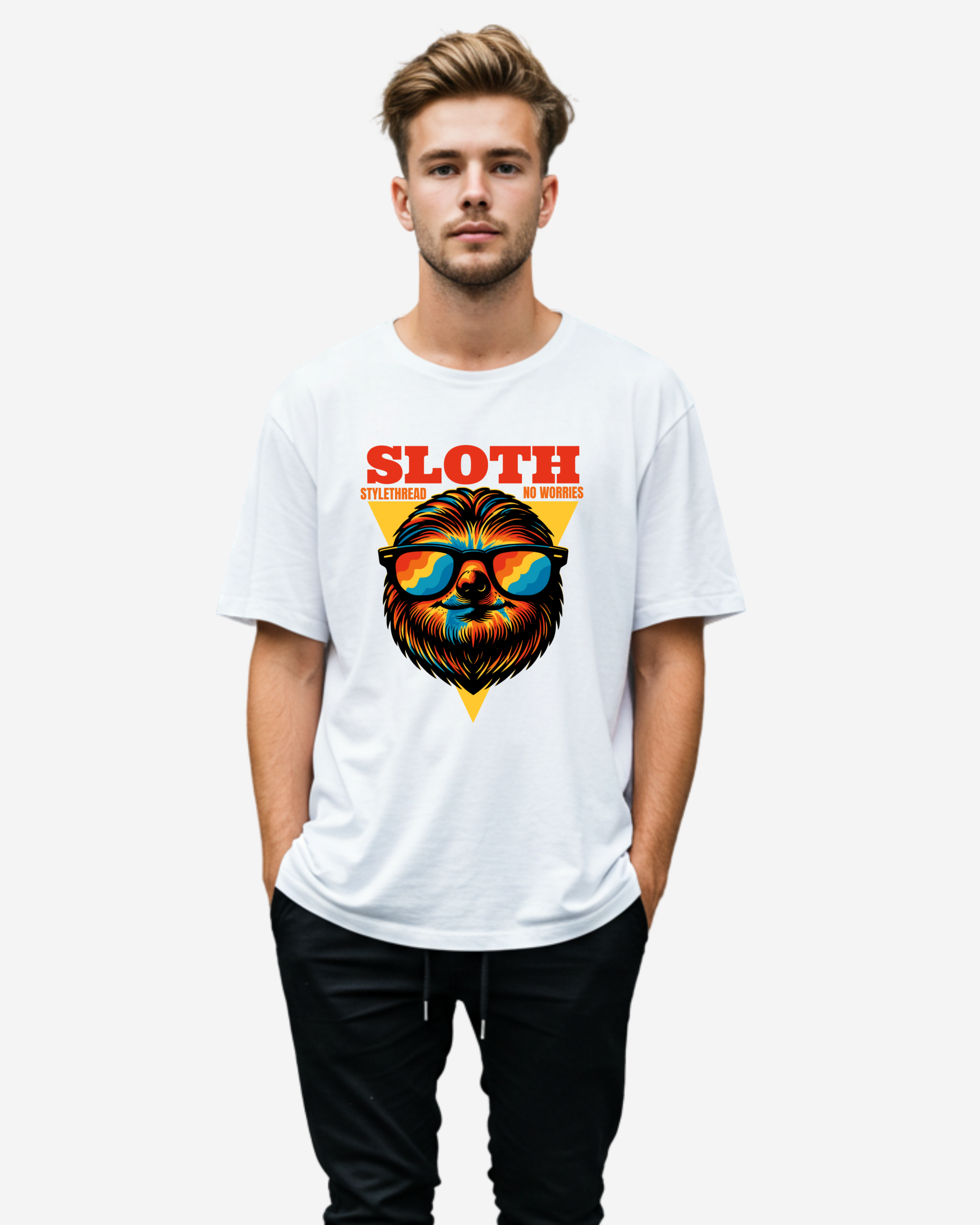 Sloth retro colorful Men's Oversized T-Shirt
