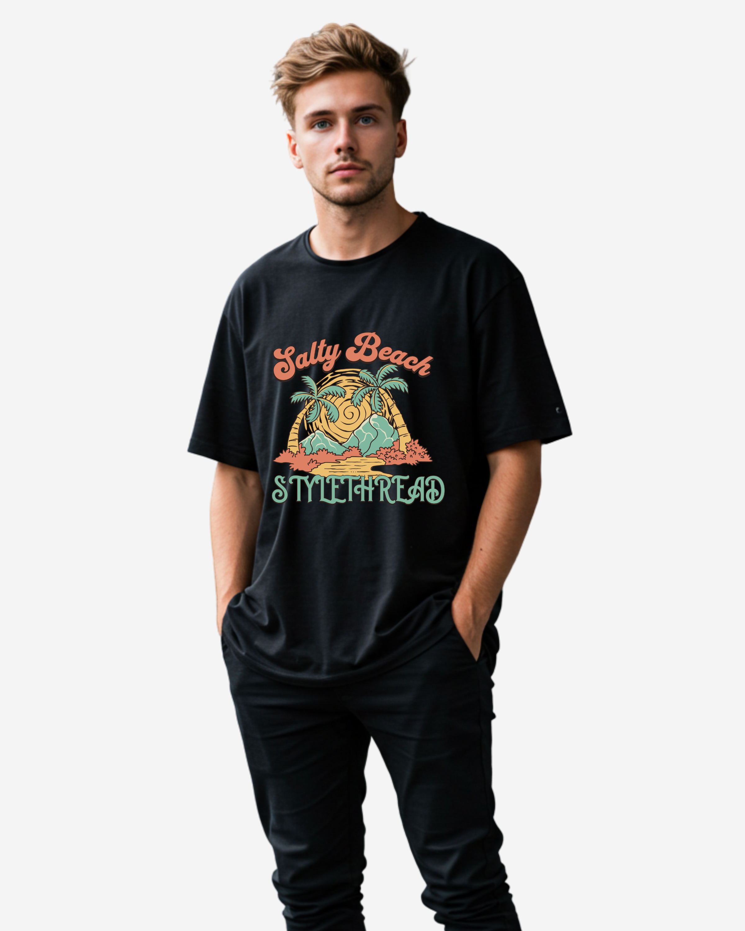 Salty Beach Dream Men's Oversized T-Shirt