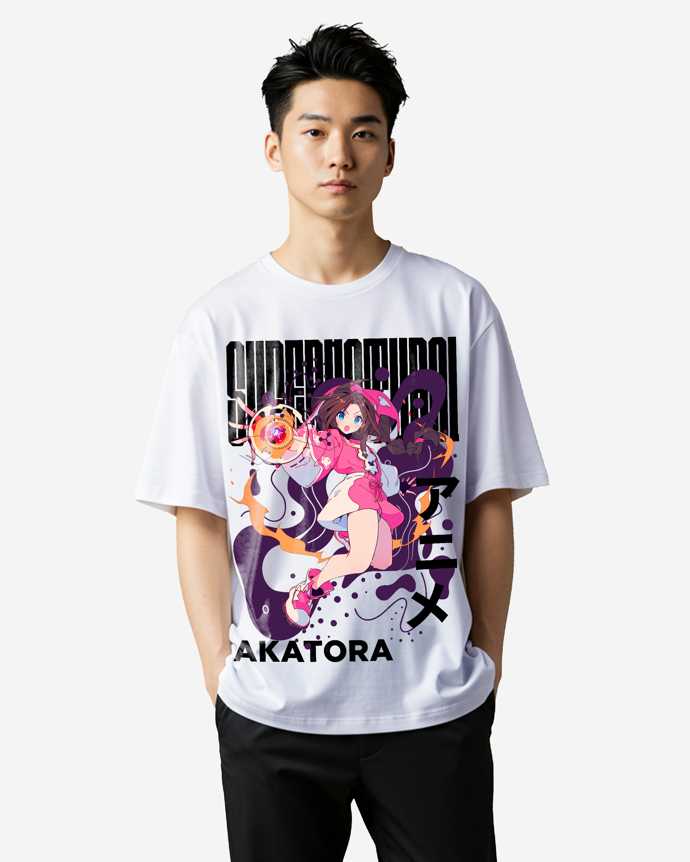 Superhero Anime Girl Oversized T-Shirts