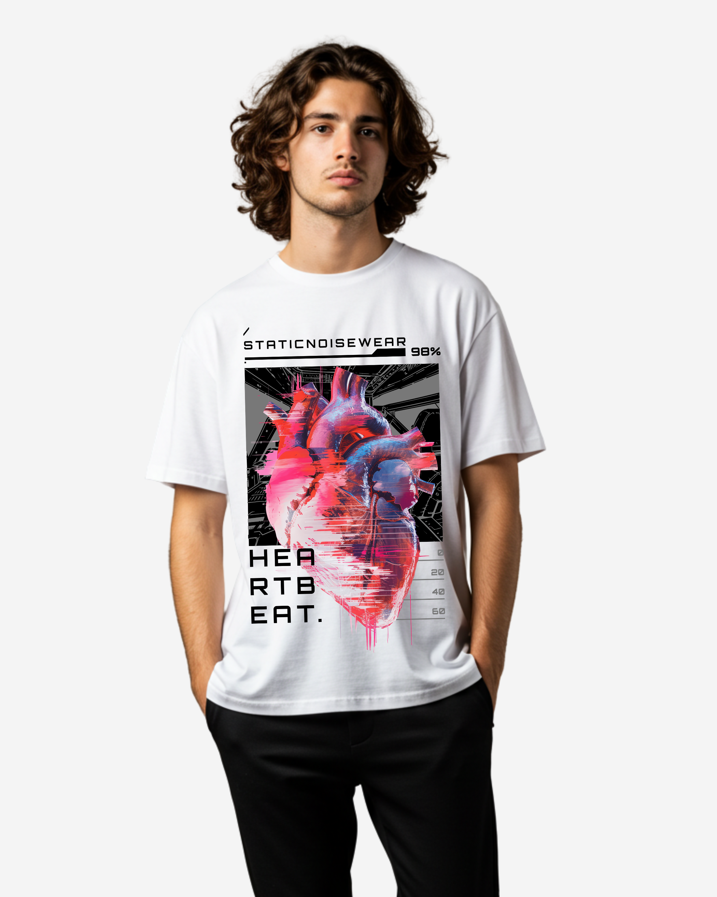 Heartbeat Men's Oversized T-Shirt
