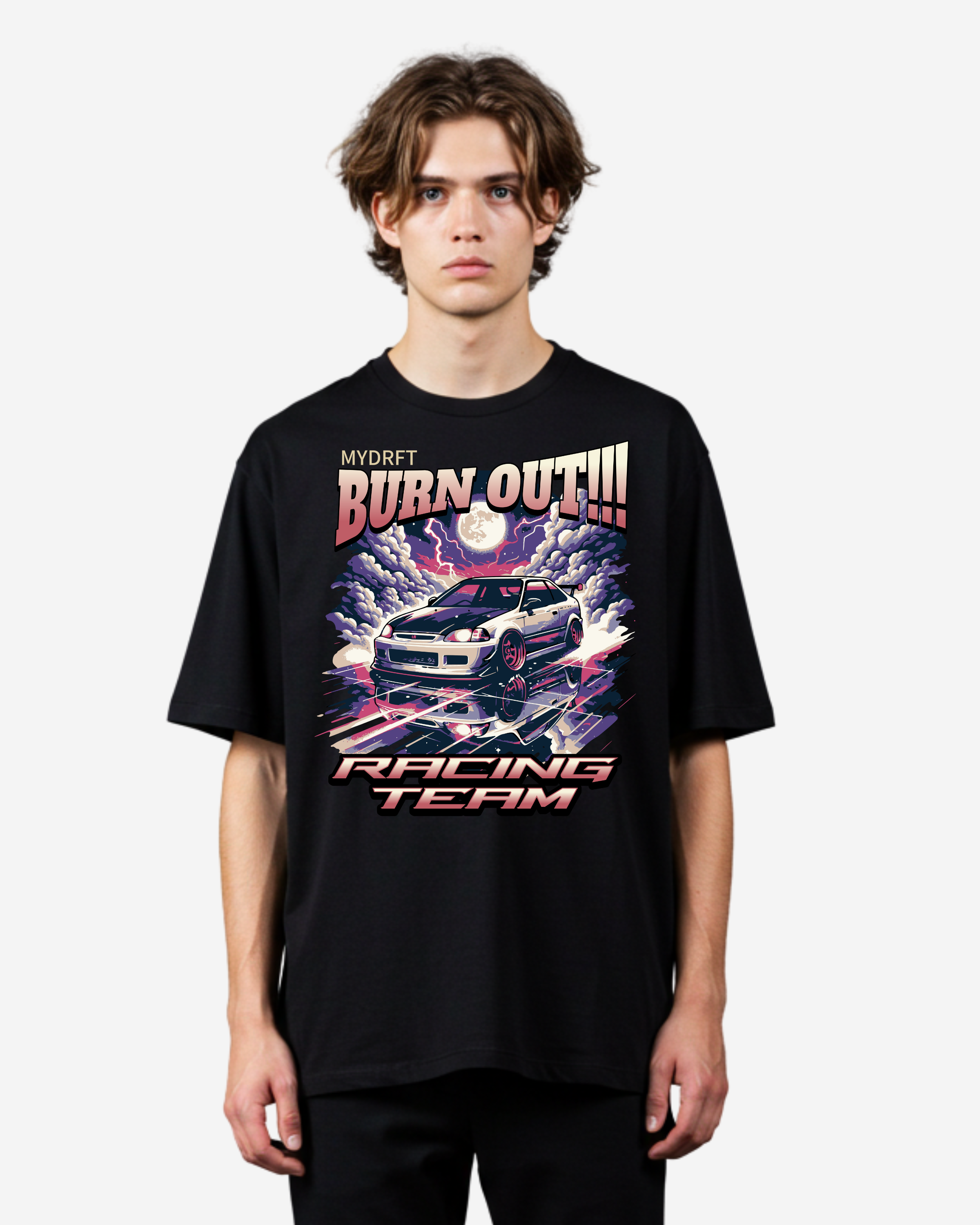 Burn Out Racing Team Oversized T-Shirt