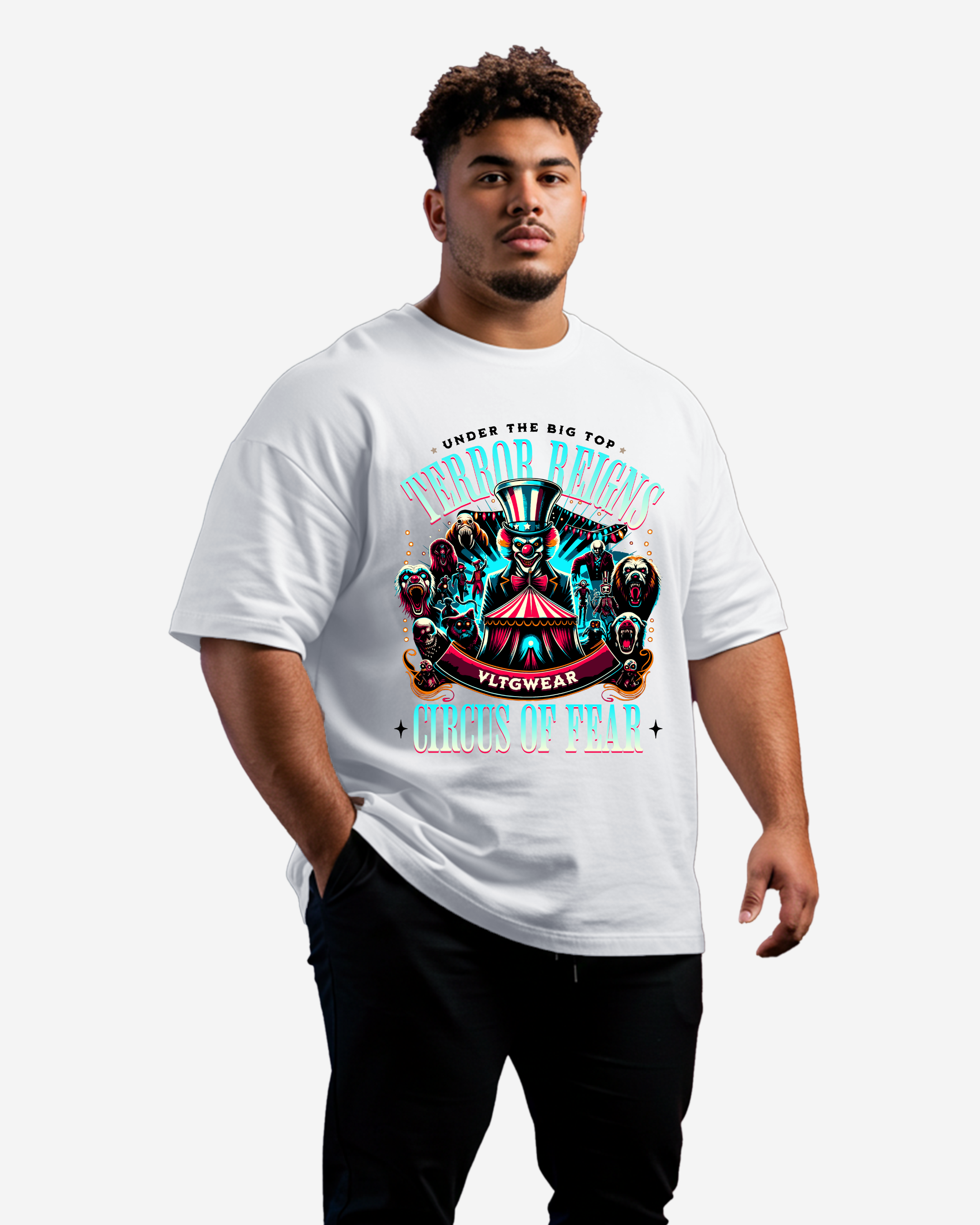 Circus of Fear Men's Oversized T-Shirt