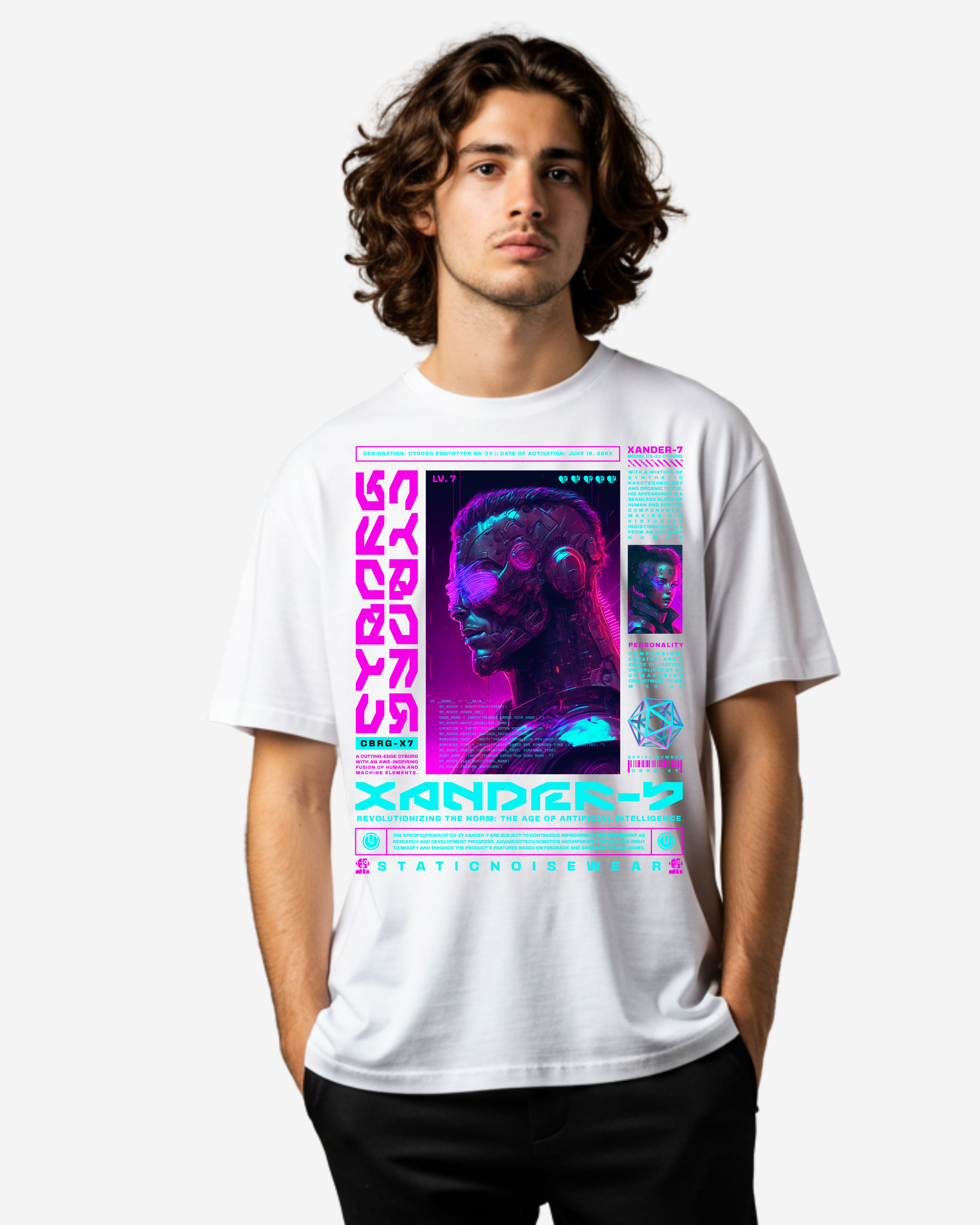Cyborg Xander Men's Oversized T-Shirt