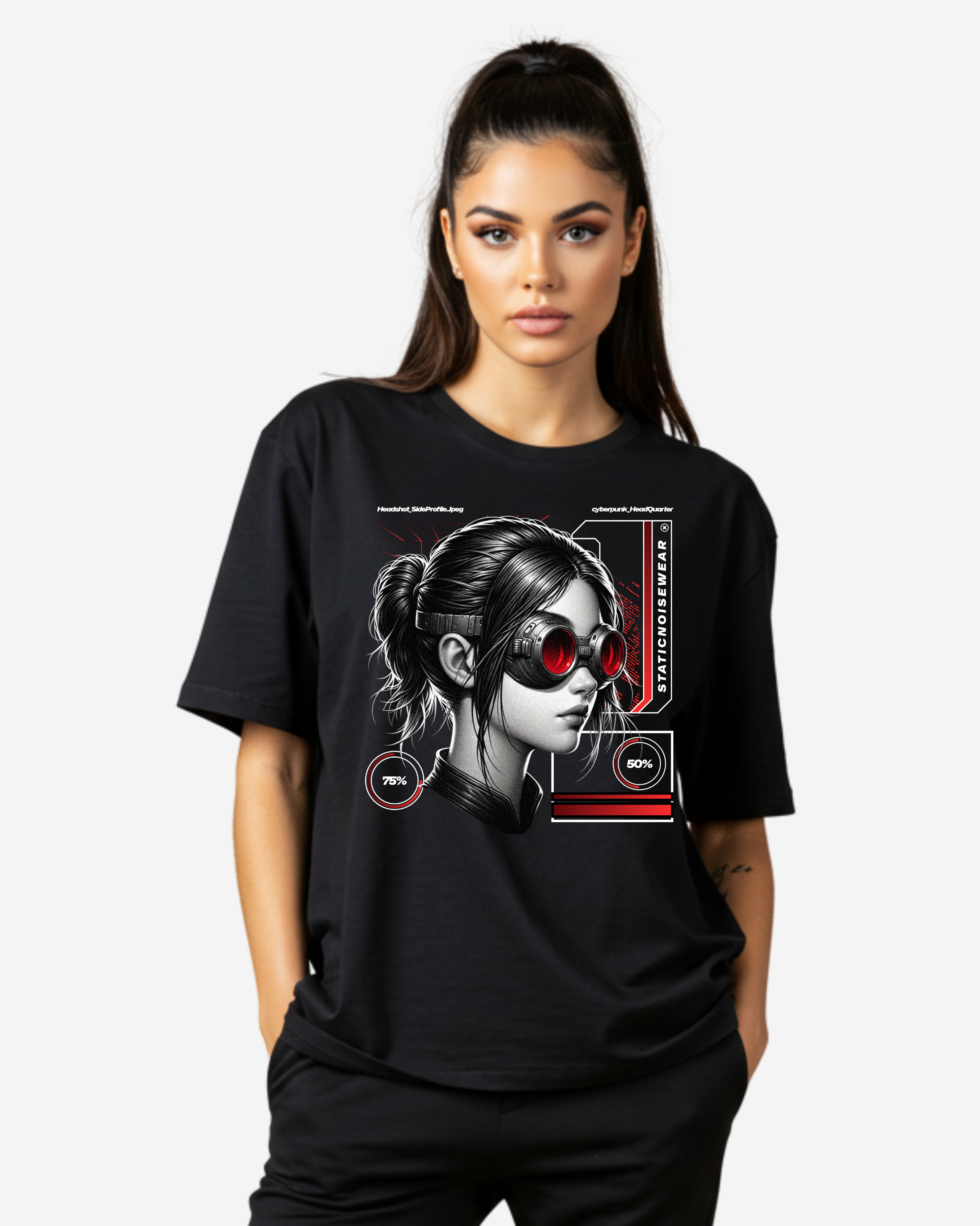 Futuristic Graphic Women's Oversized T-Shirt
