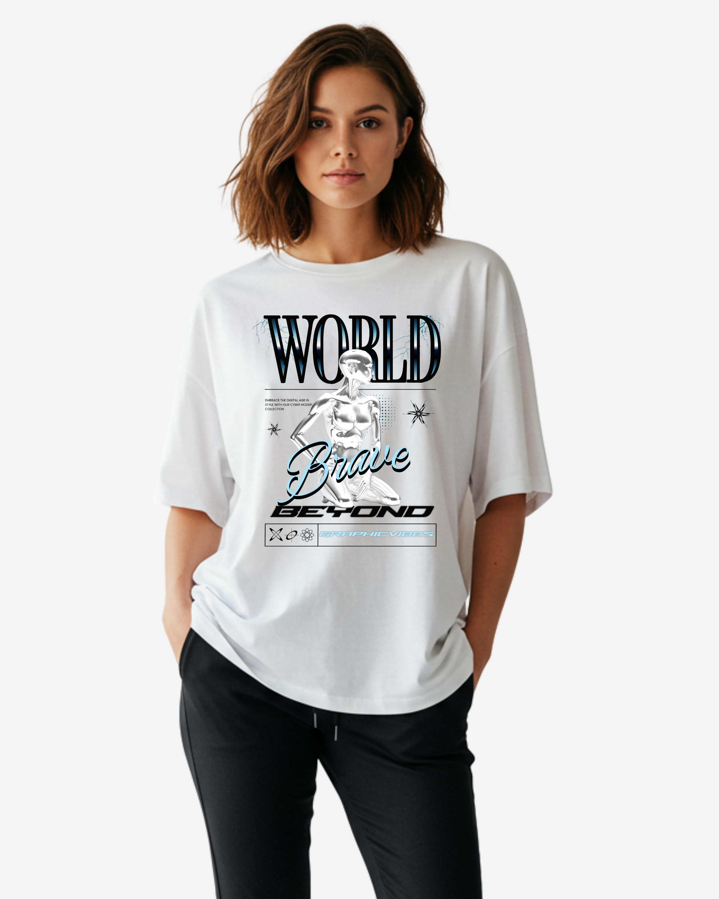 Futuristic Women's Oversized T-Shirt