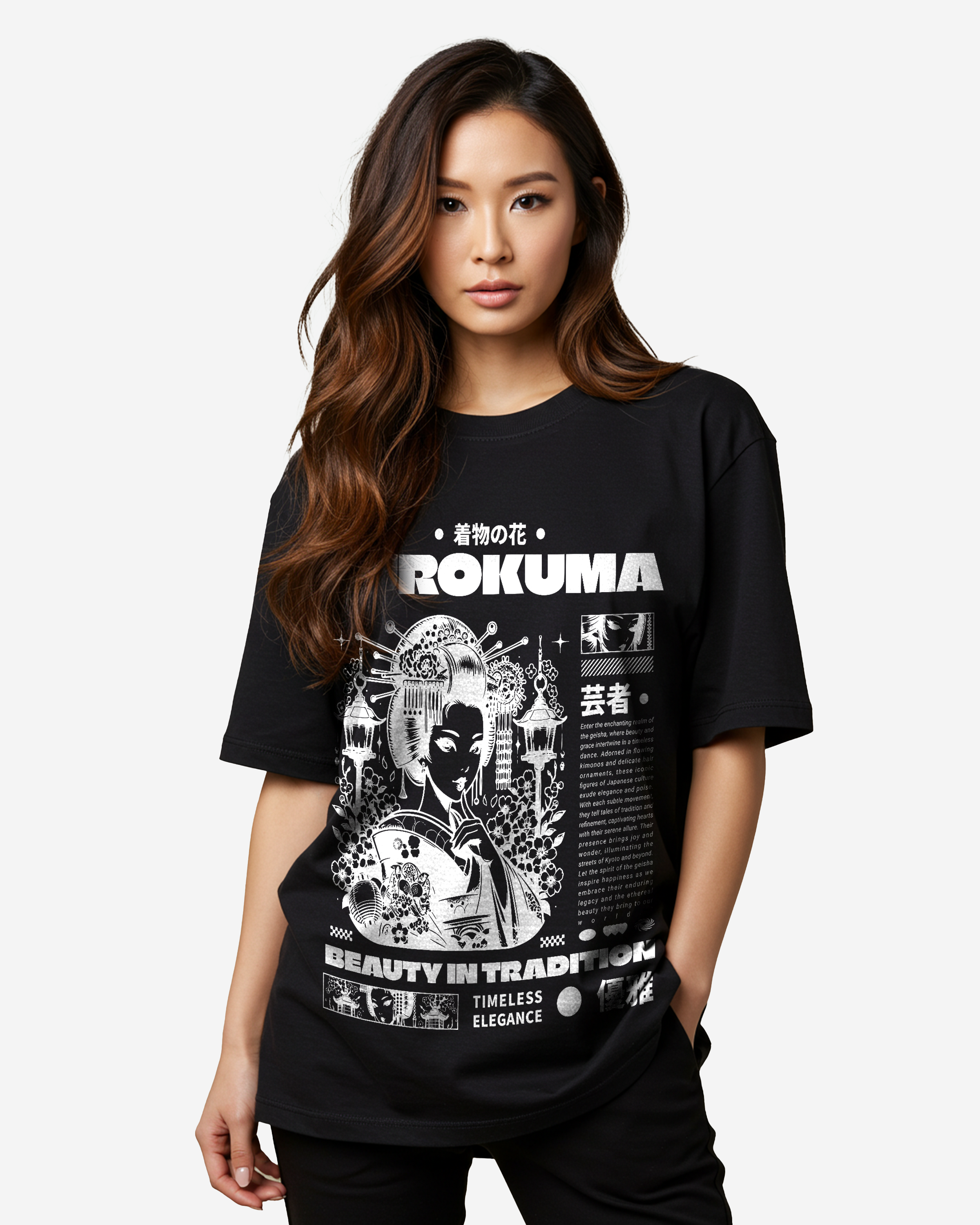 Geisha Glamour Oversized T-Shirt