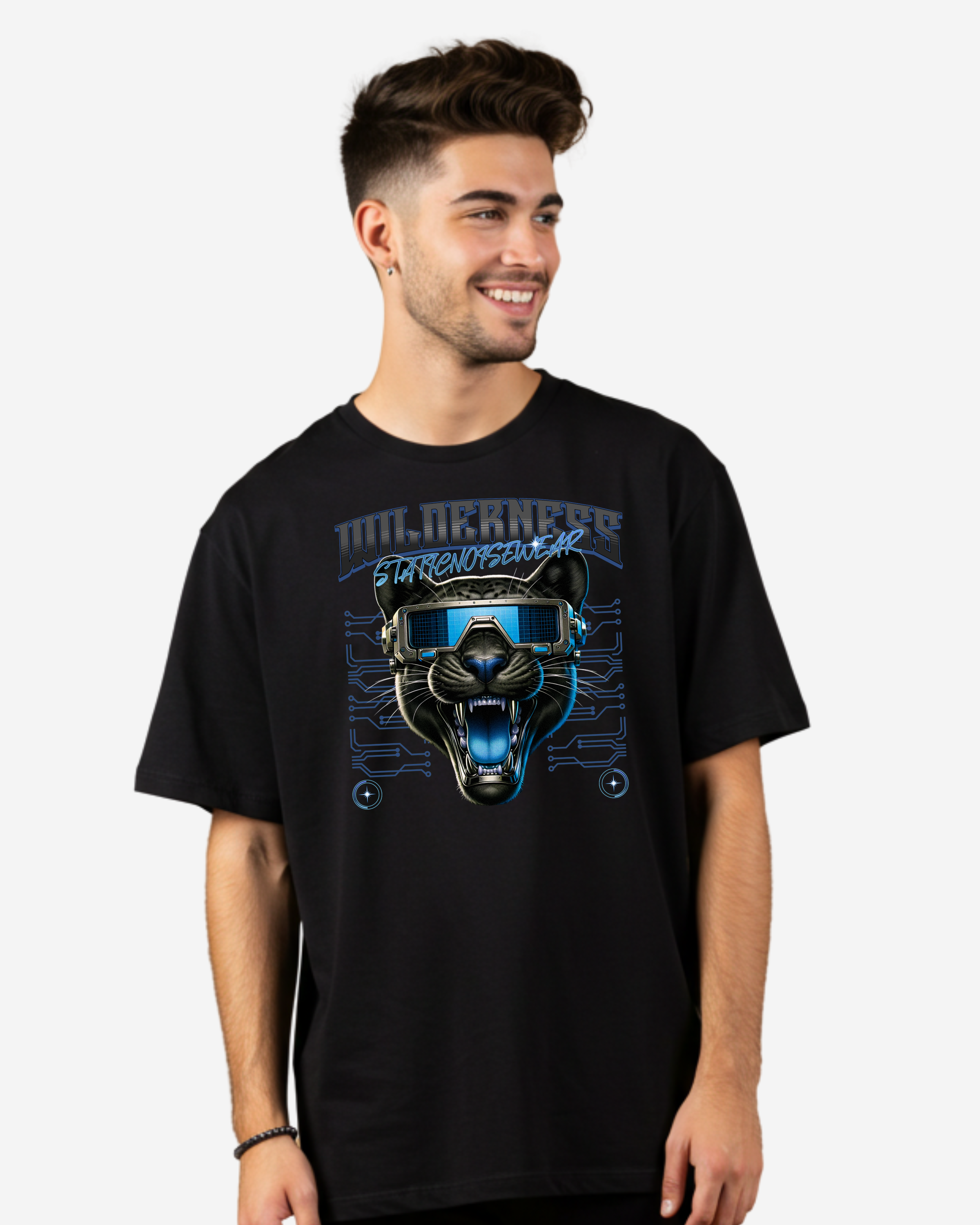 Panther Graphic Men's Oversized T-Shirt