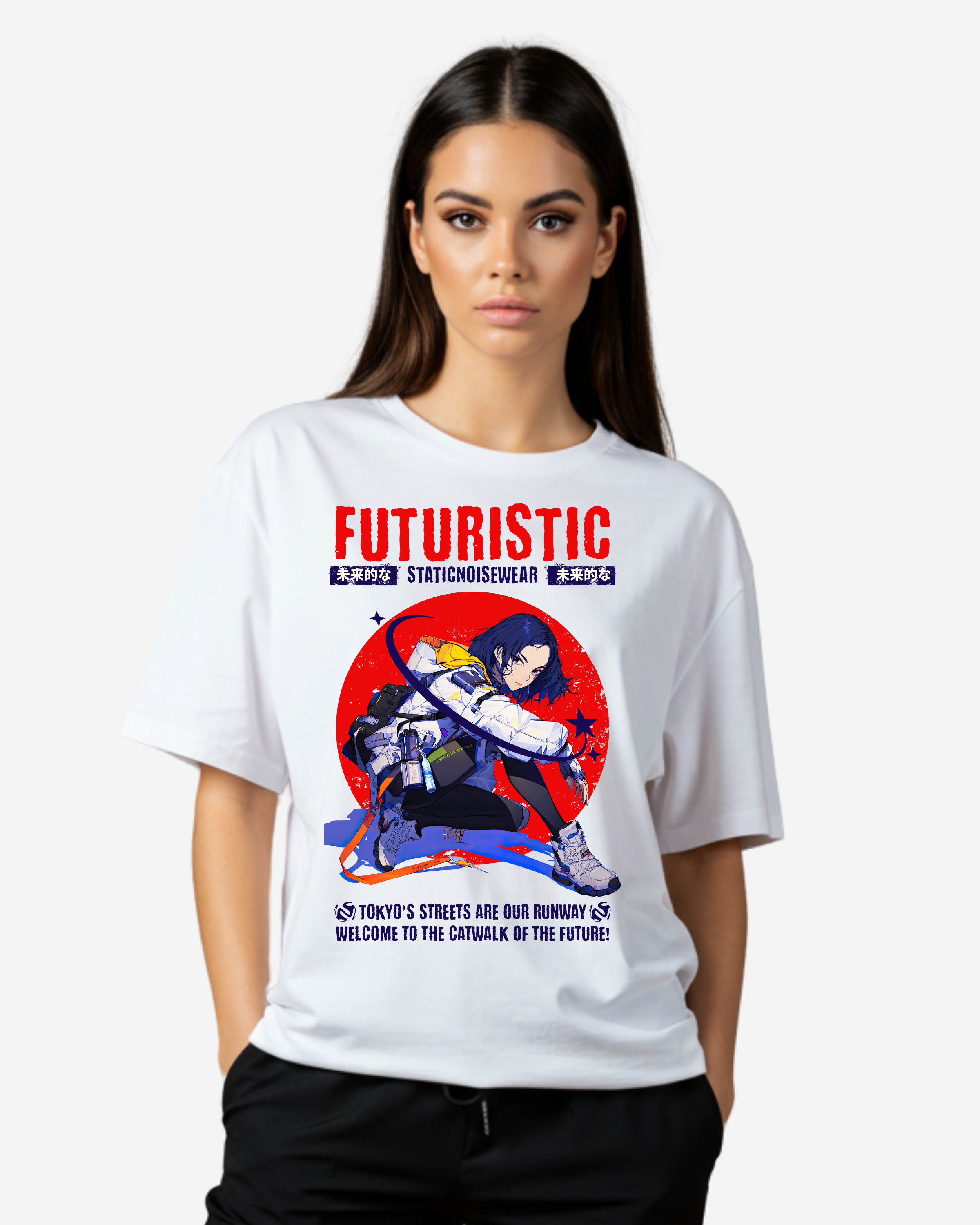 Futuristic Fashion Tokyo Streetwear Women's Oversized T-Shirt