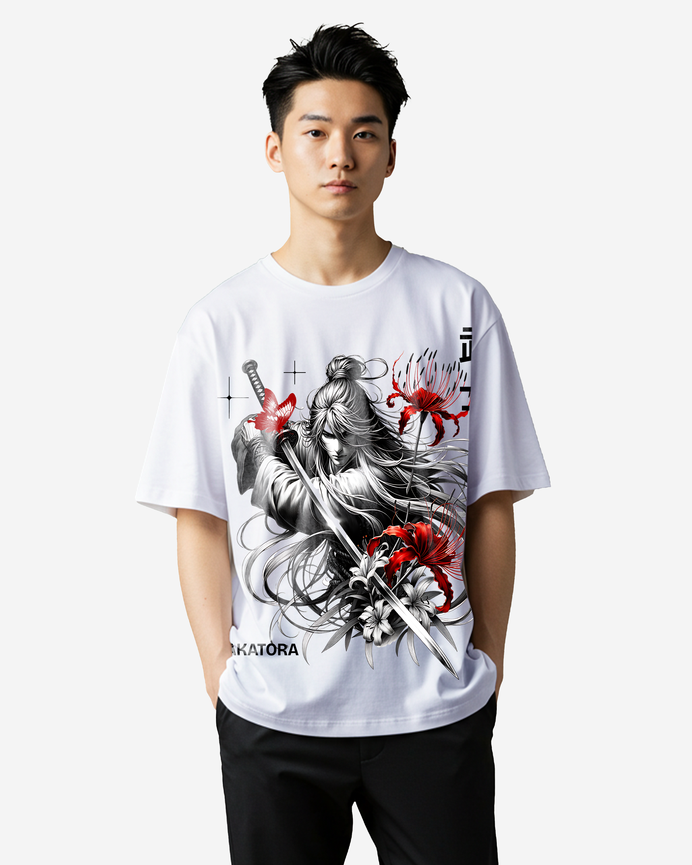 Long Haired Samurai Oversized T-Shirts