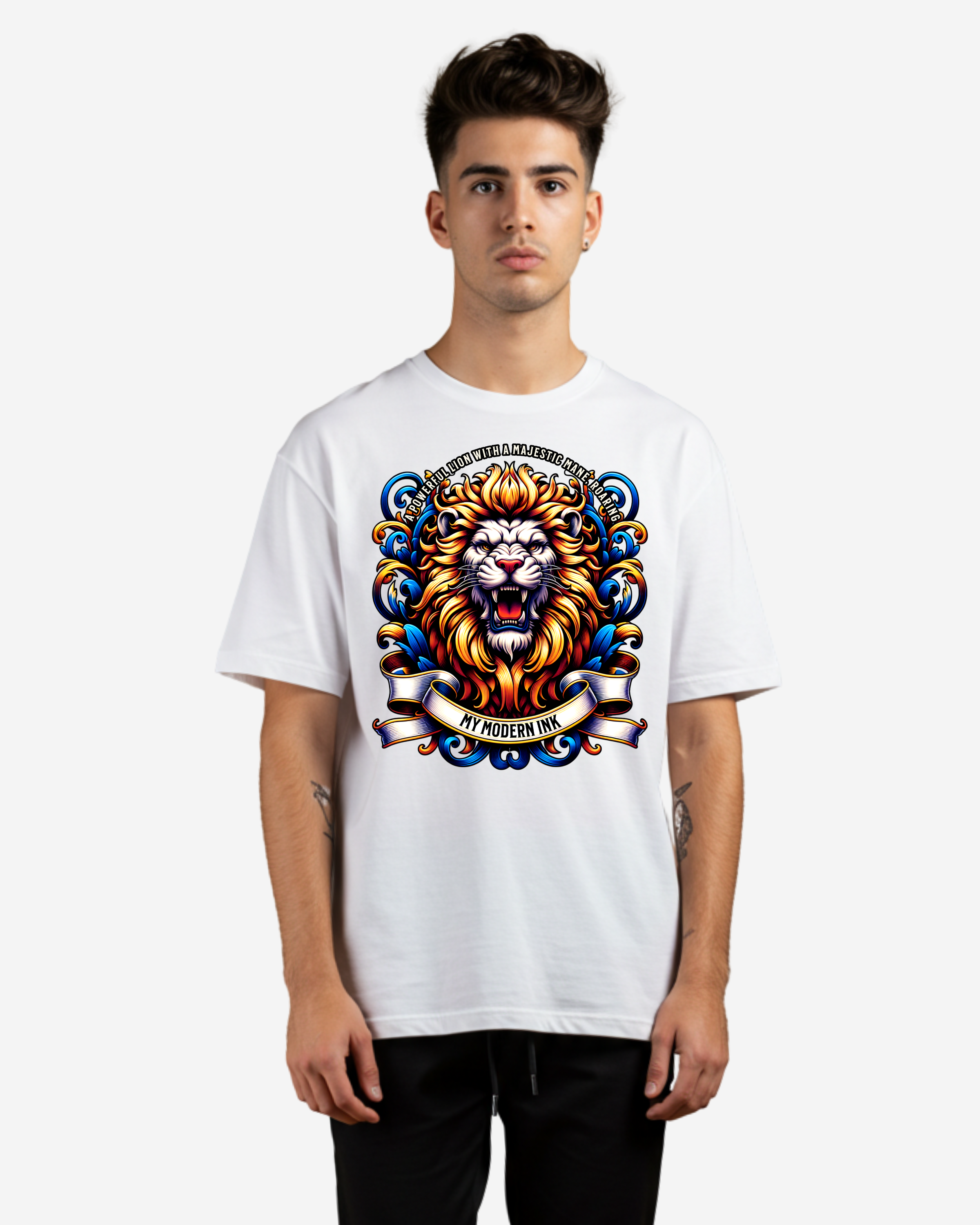 A Powerful Lion Men's Oversized T-Shirt