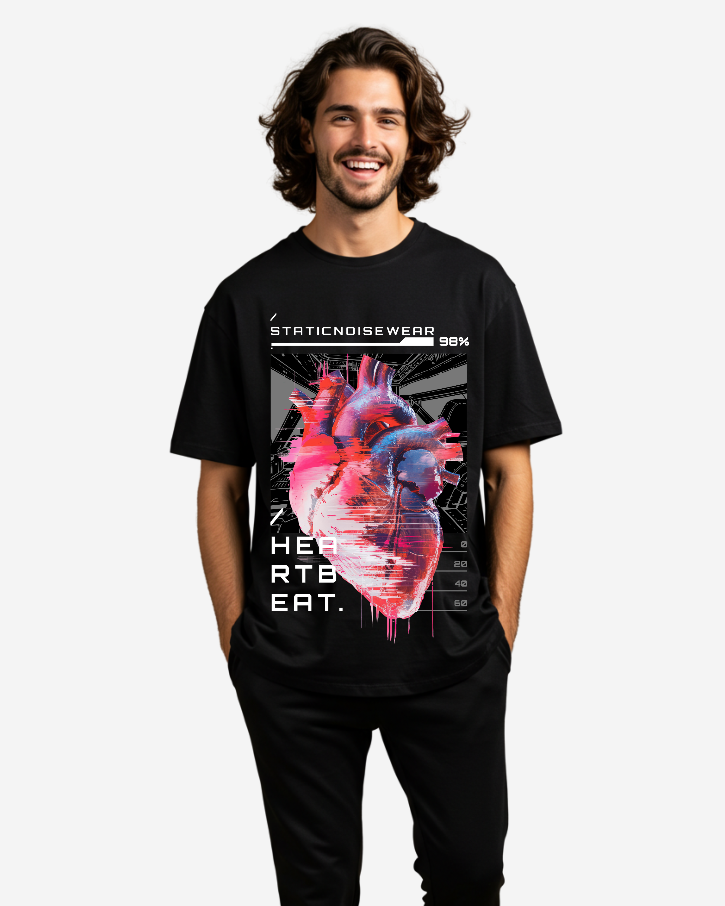 Heartbeat Men's Oversized T-Shirt