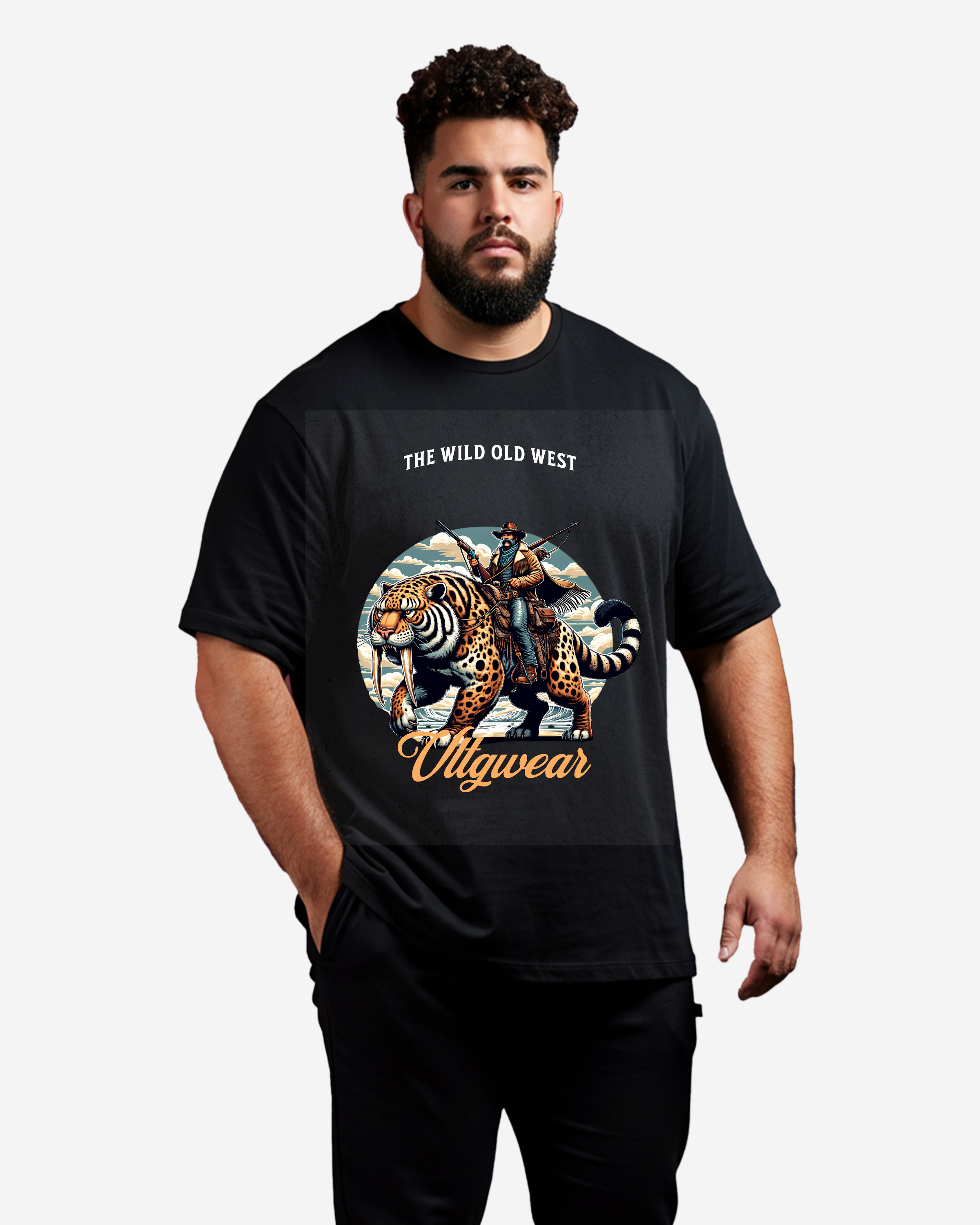 The Wild old west neative huntert Men's Oversized T-Shirt