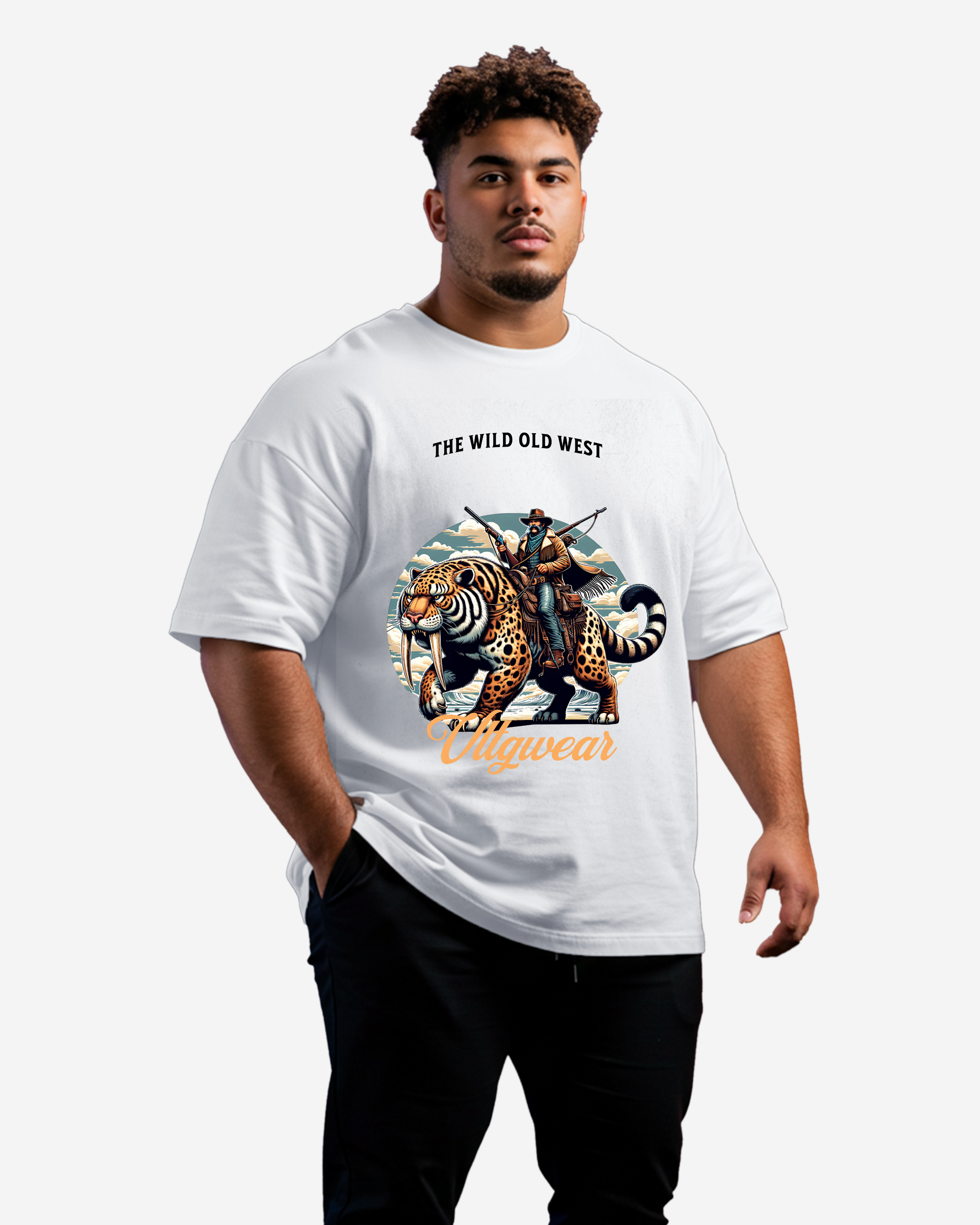 The Wild old west neative huntert Men's Oversized T-Shirt