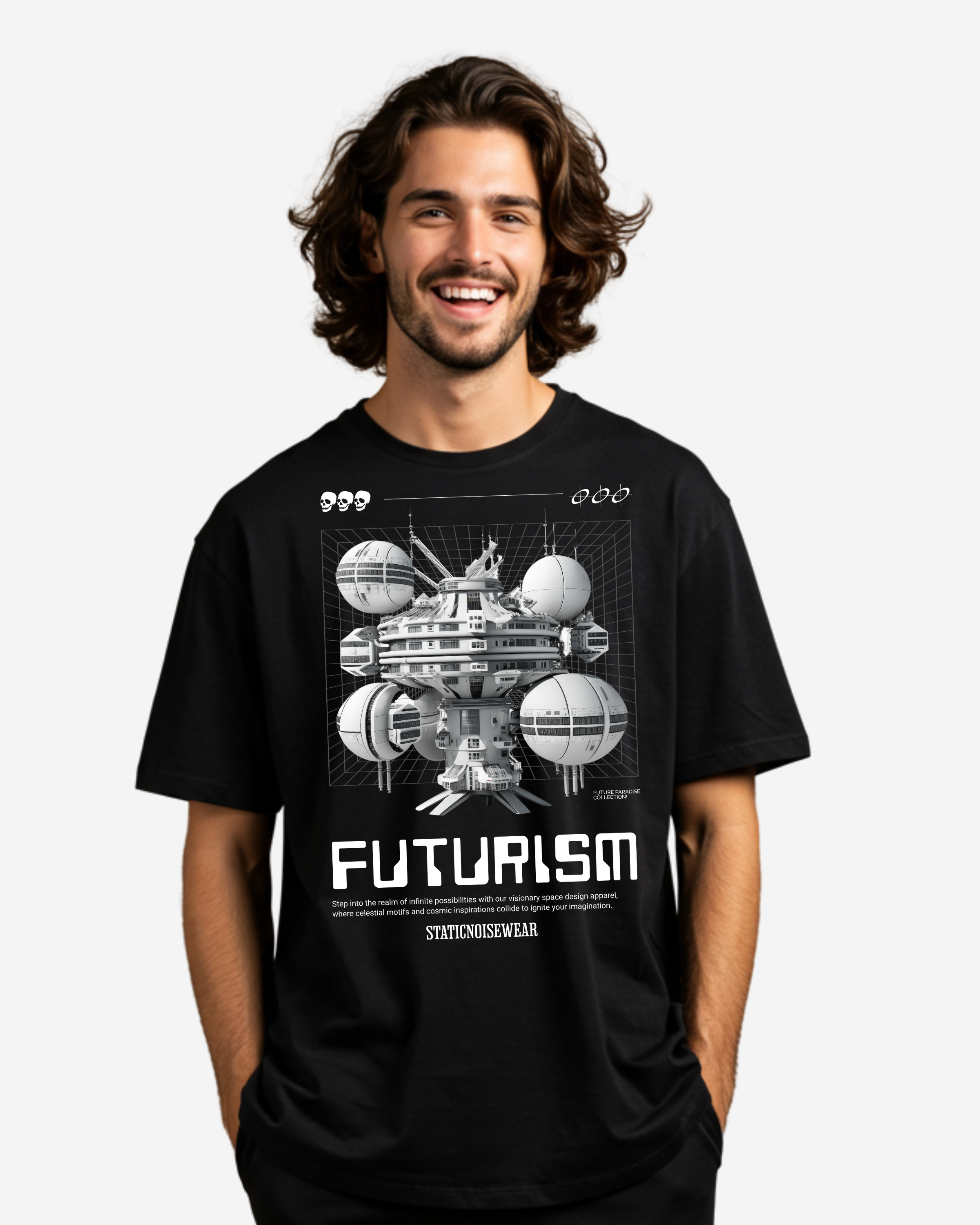 Futurism Space Men's Oversized T-Shirt