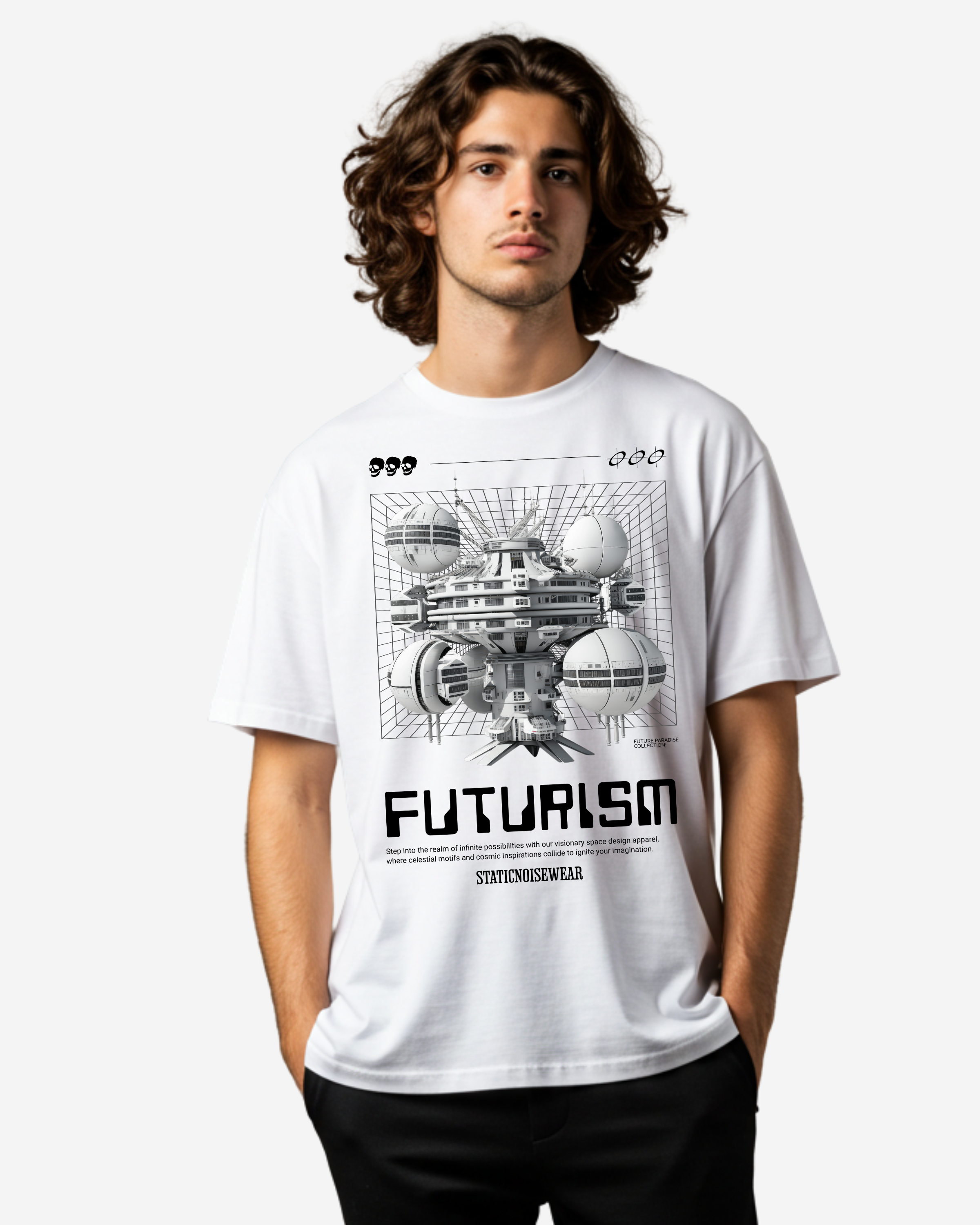 Futurism Space Men's Oversized T-Shirt