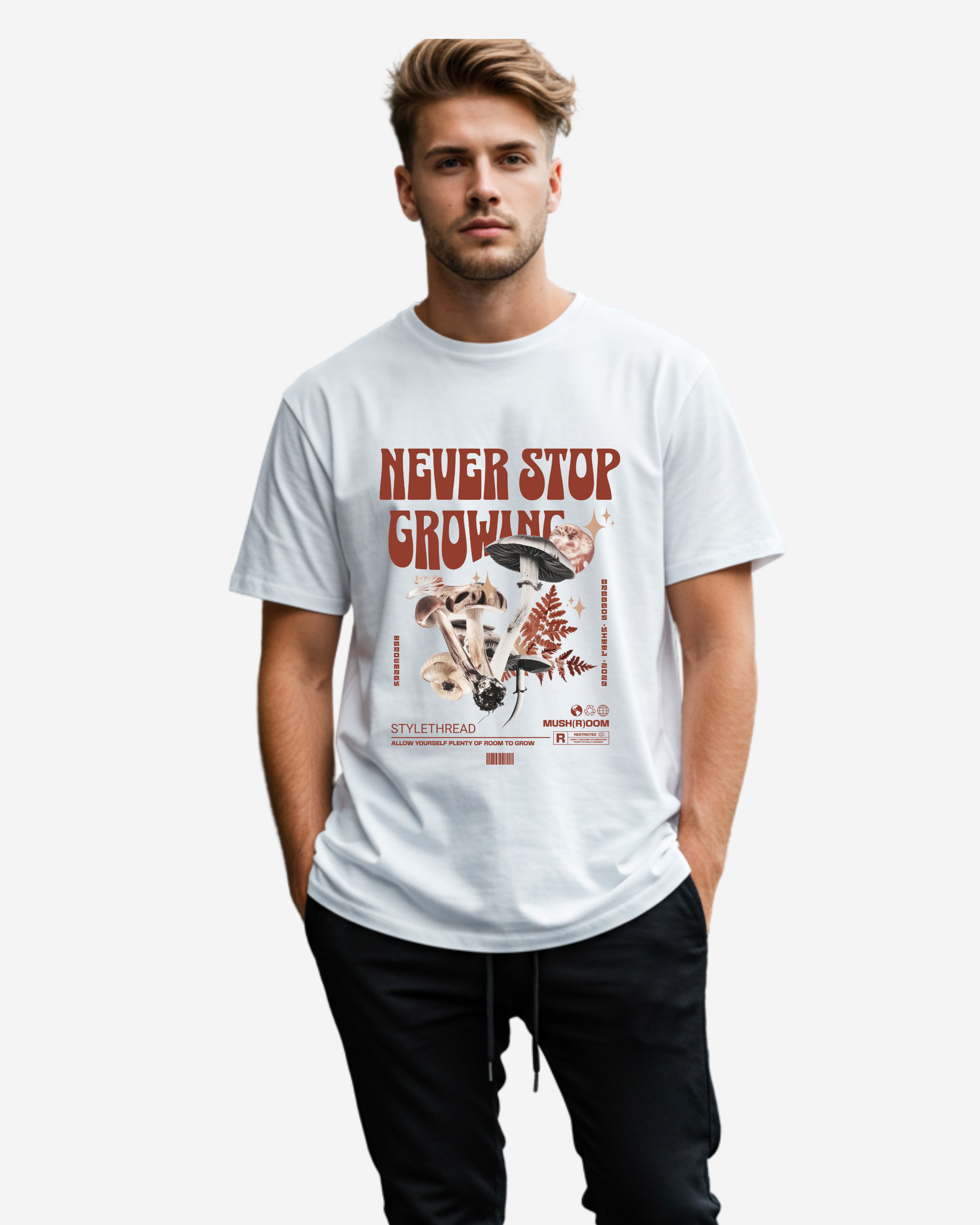 Never Stop Growing Men's Oversized T-Shirt