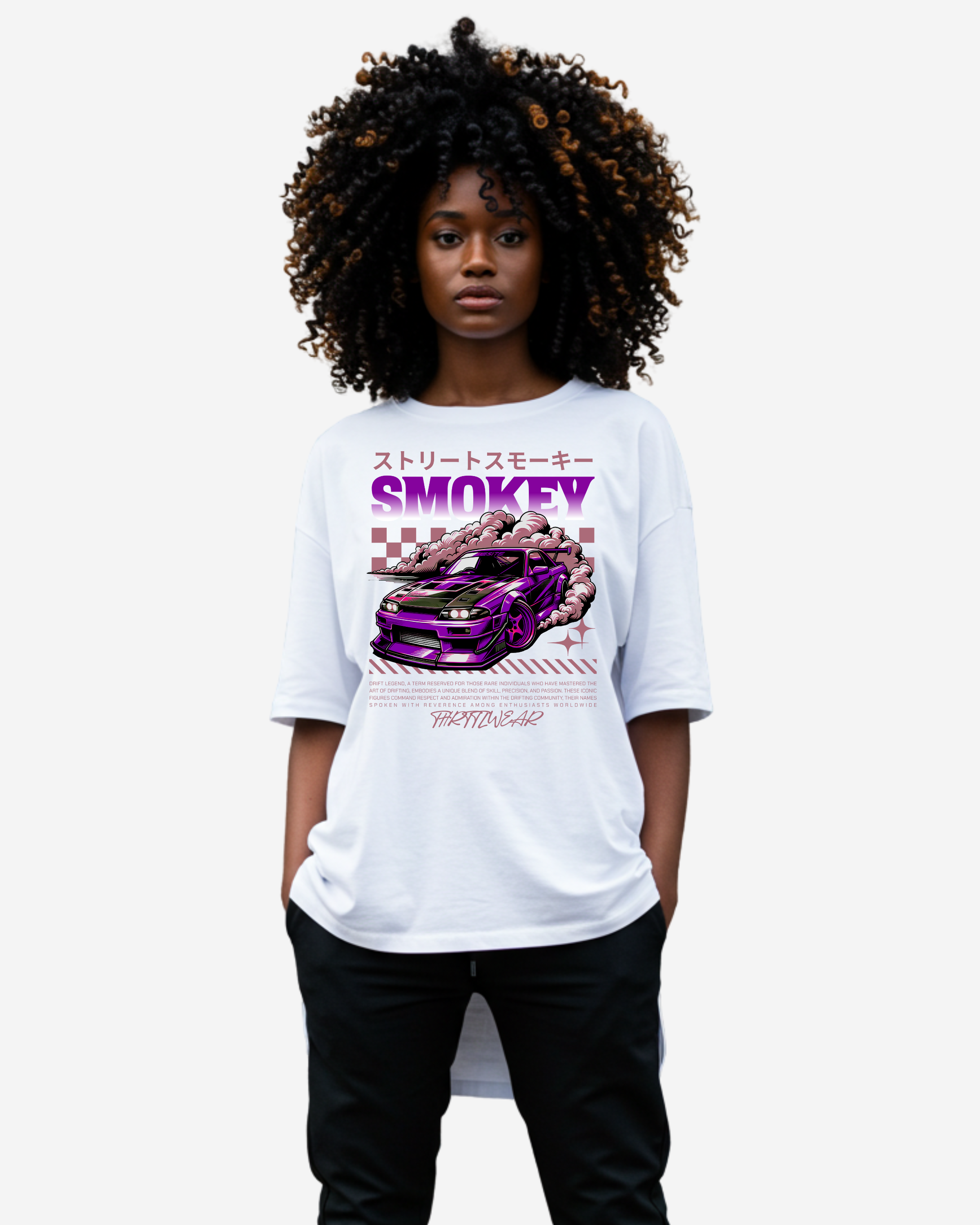 Smokey Drift Streetwear Oversized T-Shirt