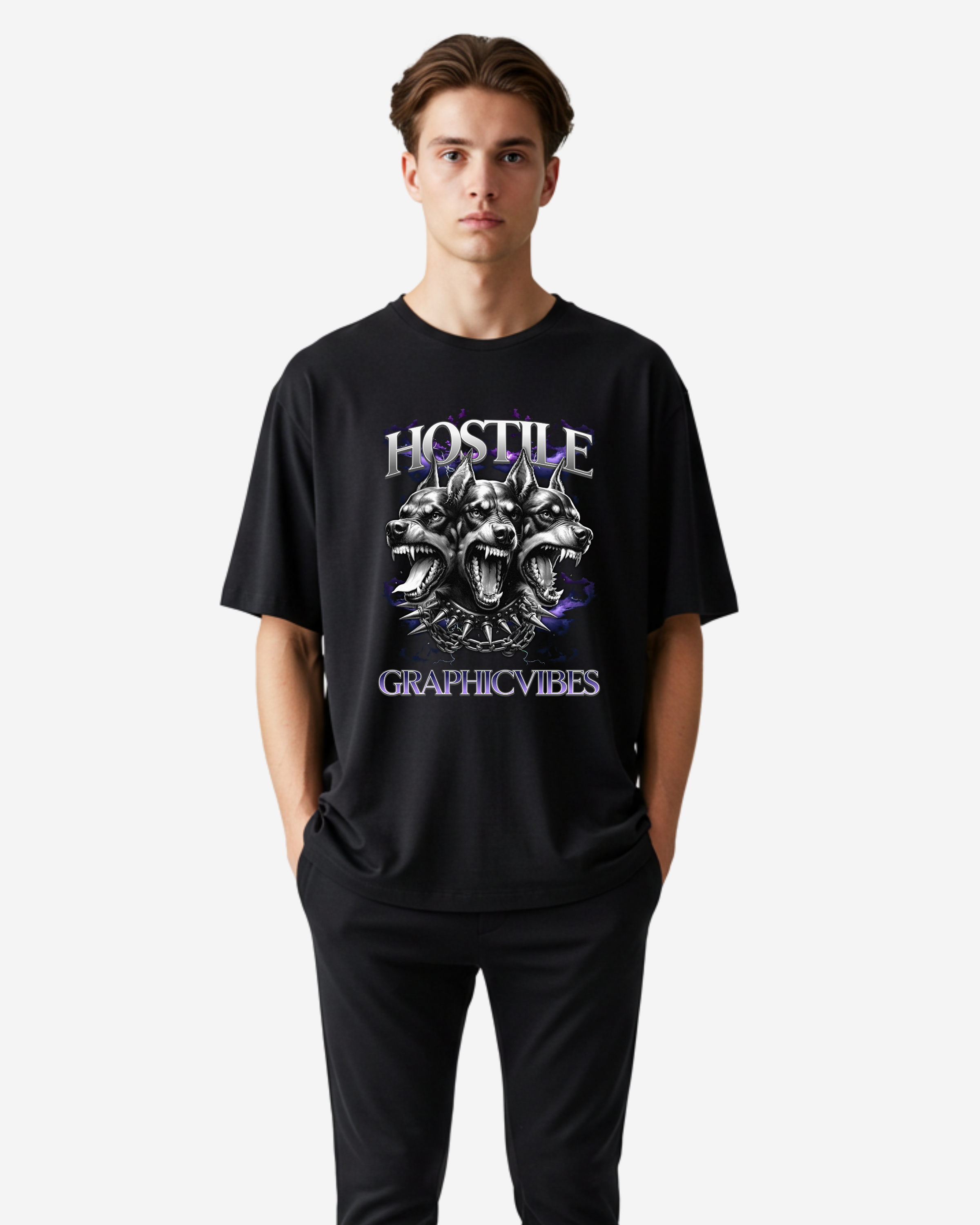 Dog Graphic Men's Oversized T-Shirt