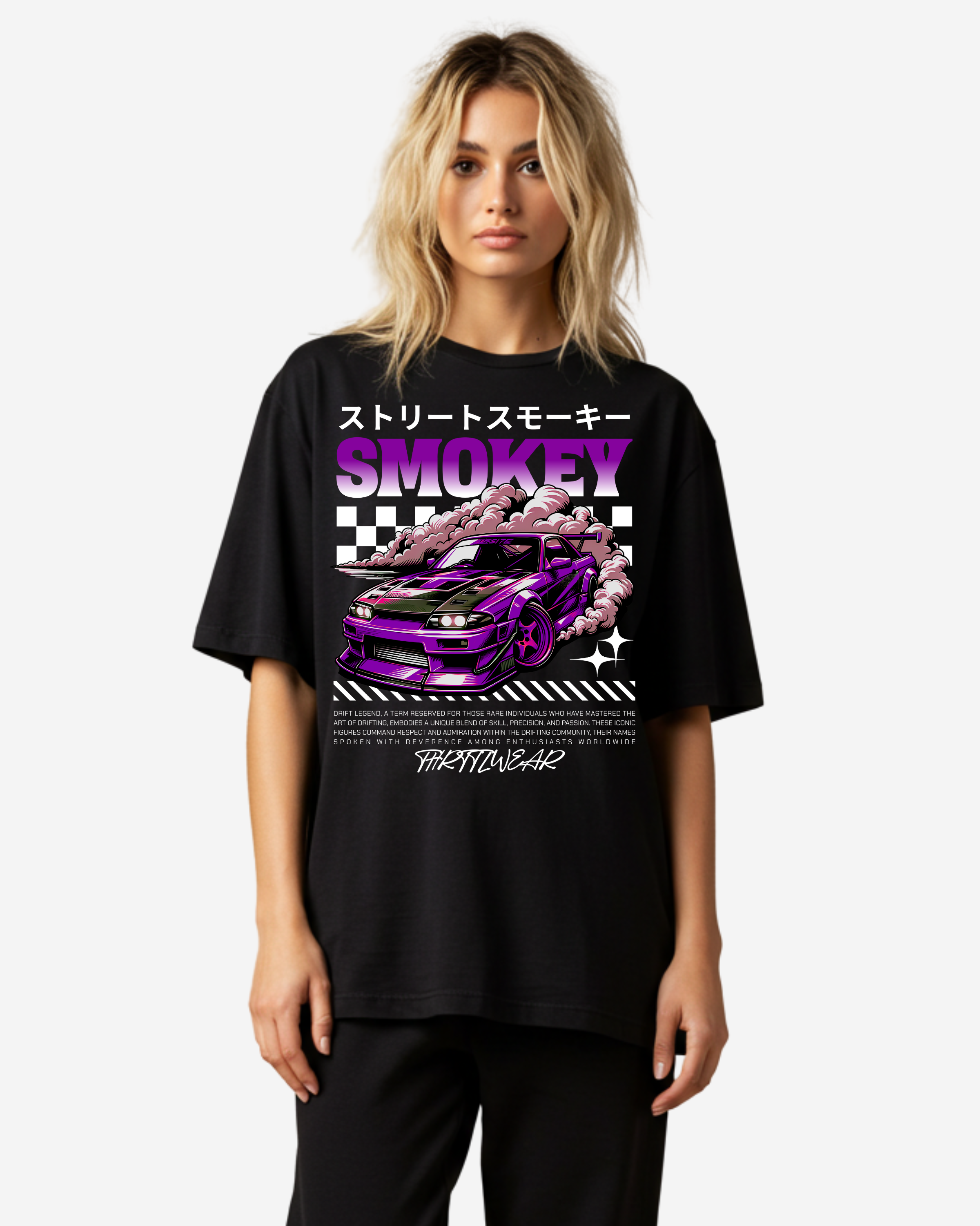 Smokey Drift Streetwear Oversized T-Shirt