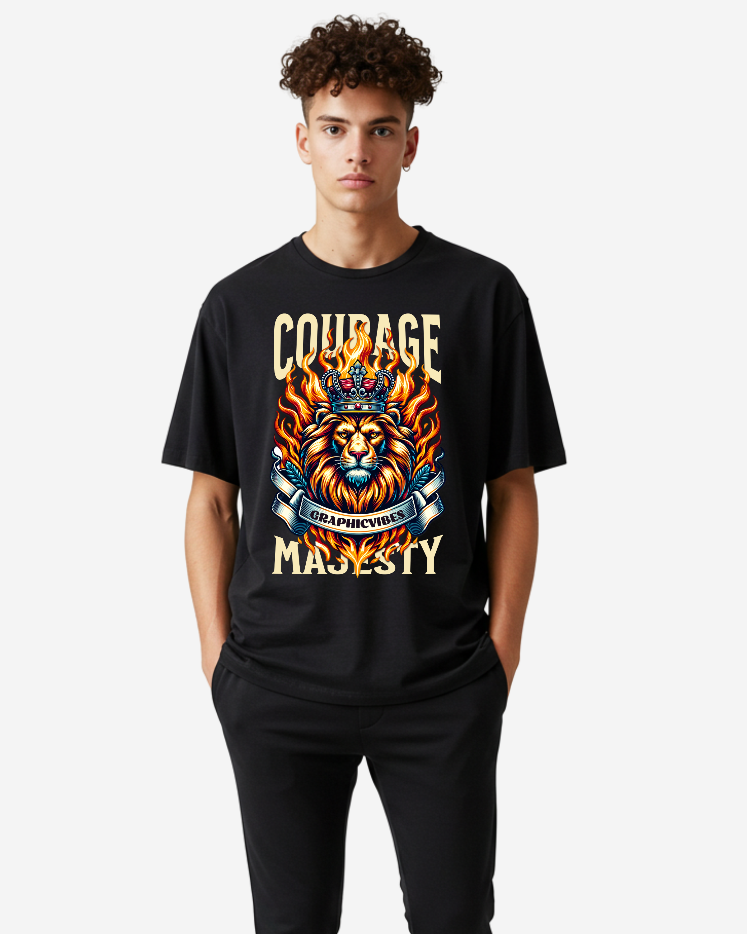Roar with Authority Men's Oversized T-Shirt