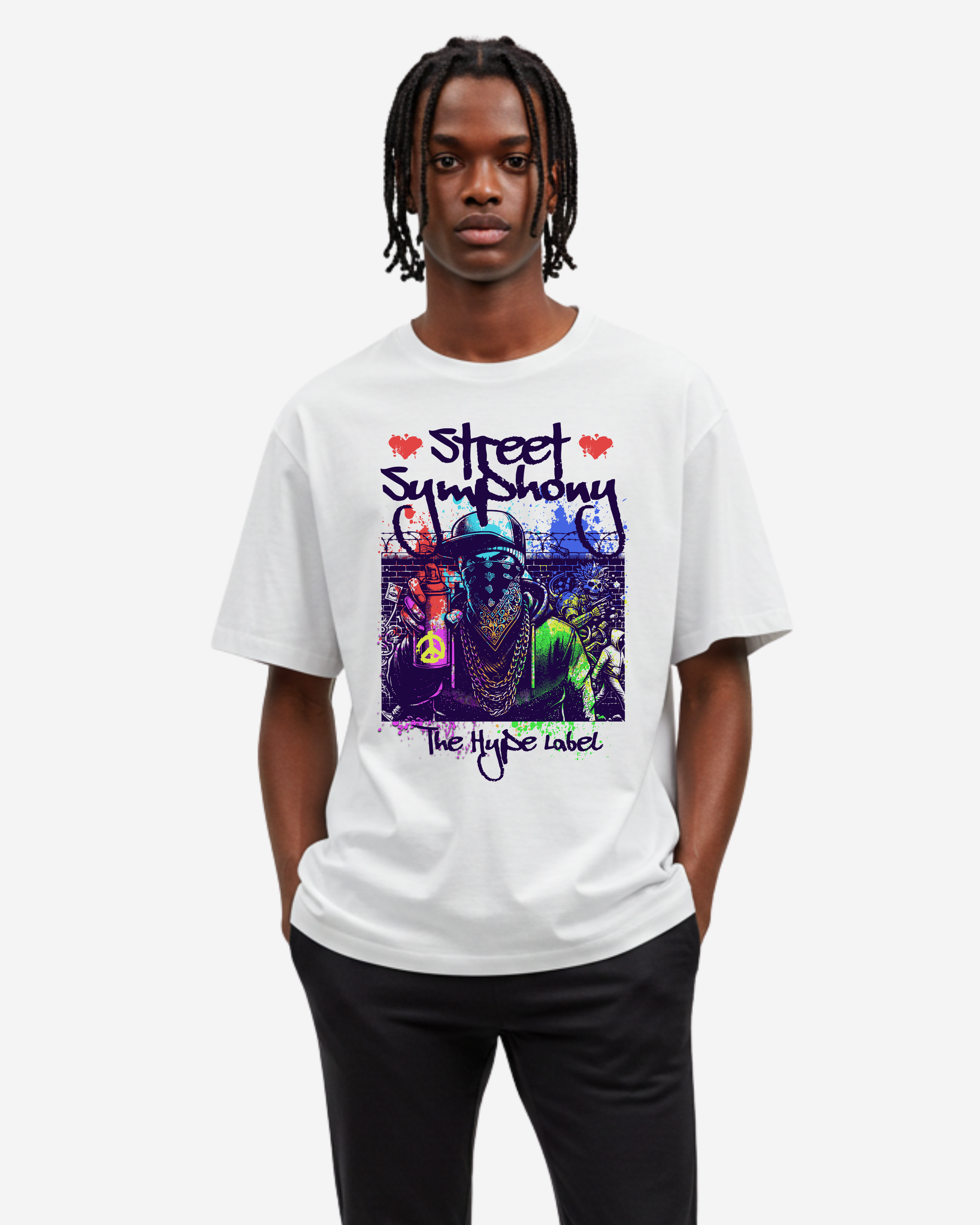 Man graffiti street symphony art Men's Oversized T-Shirt