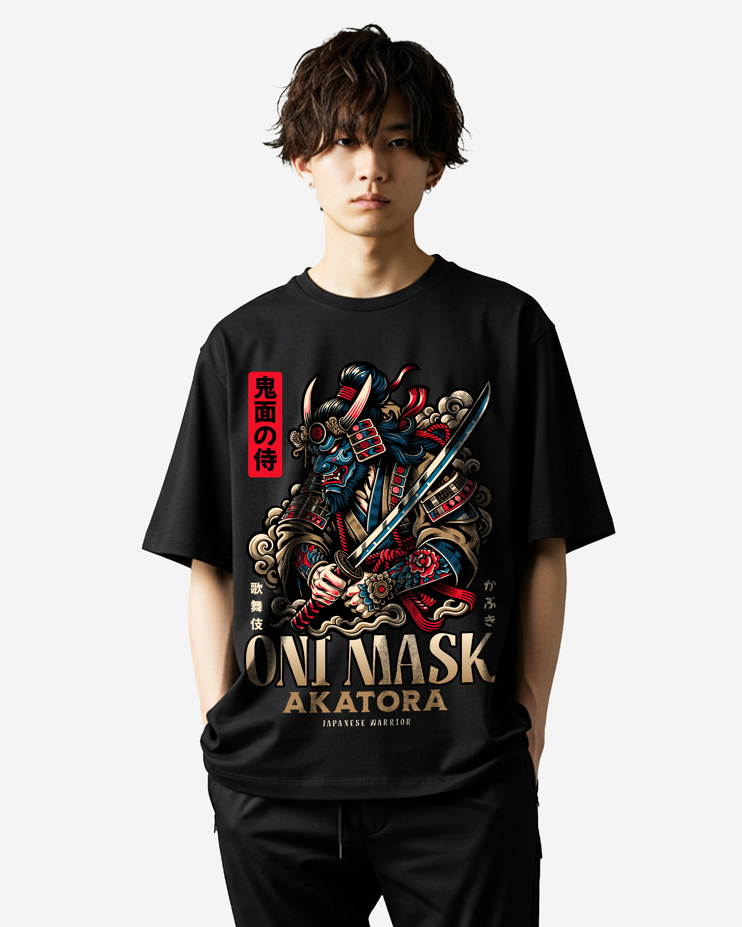 Oni Mask Oversized T-Shirts