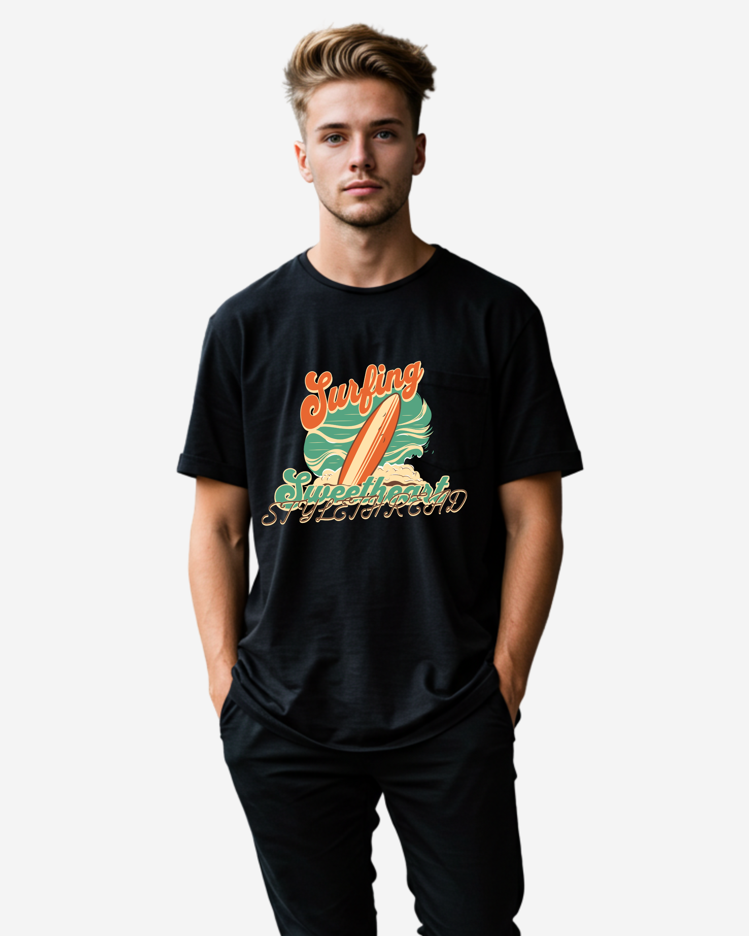 Surfing Sweetheart Men's Oversized T-Shirt