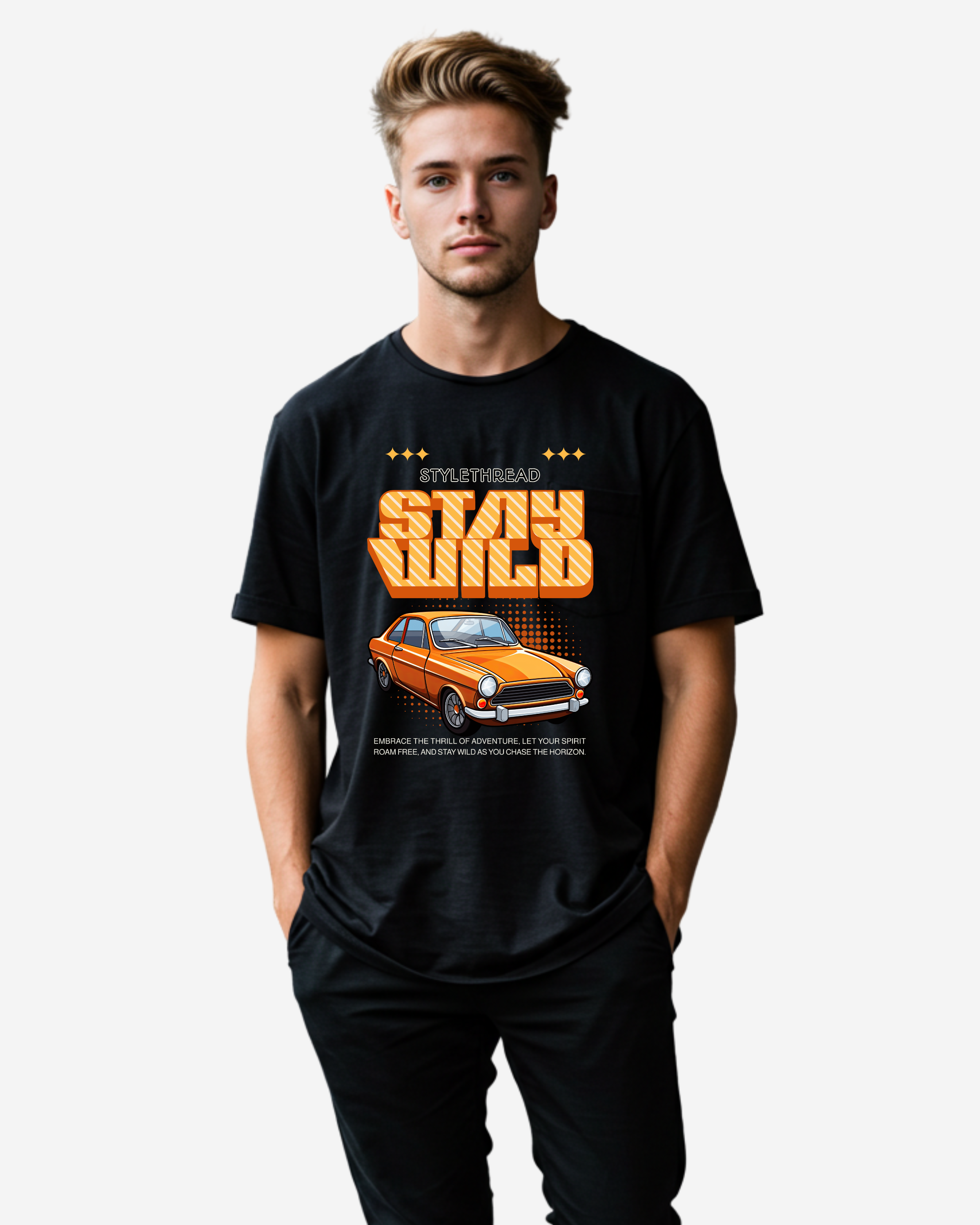 Stay Wild Vintage Men's Oversized T-Shirt