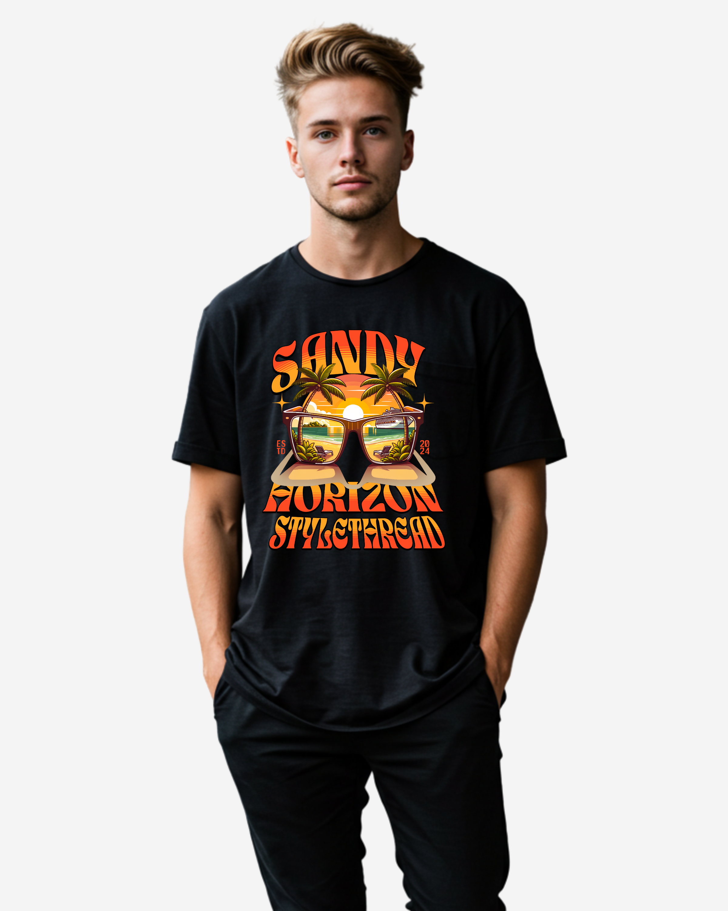 Sandy Horizon Men's Oversized T-Shirt