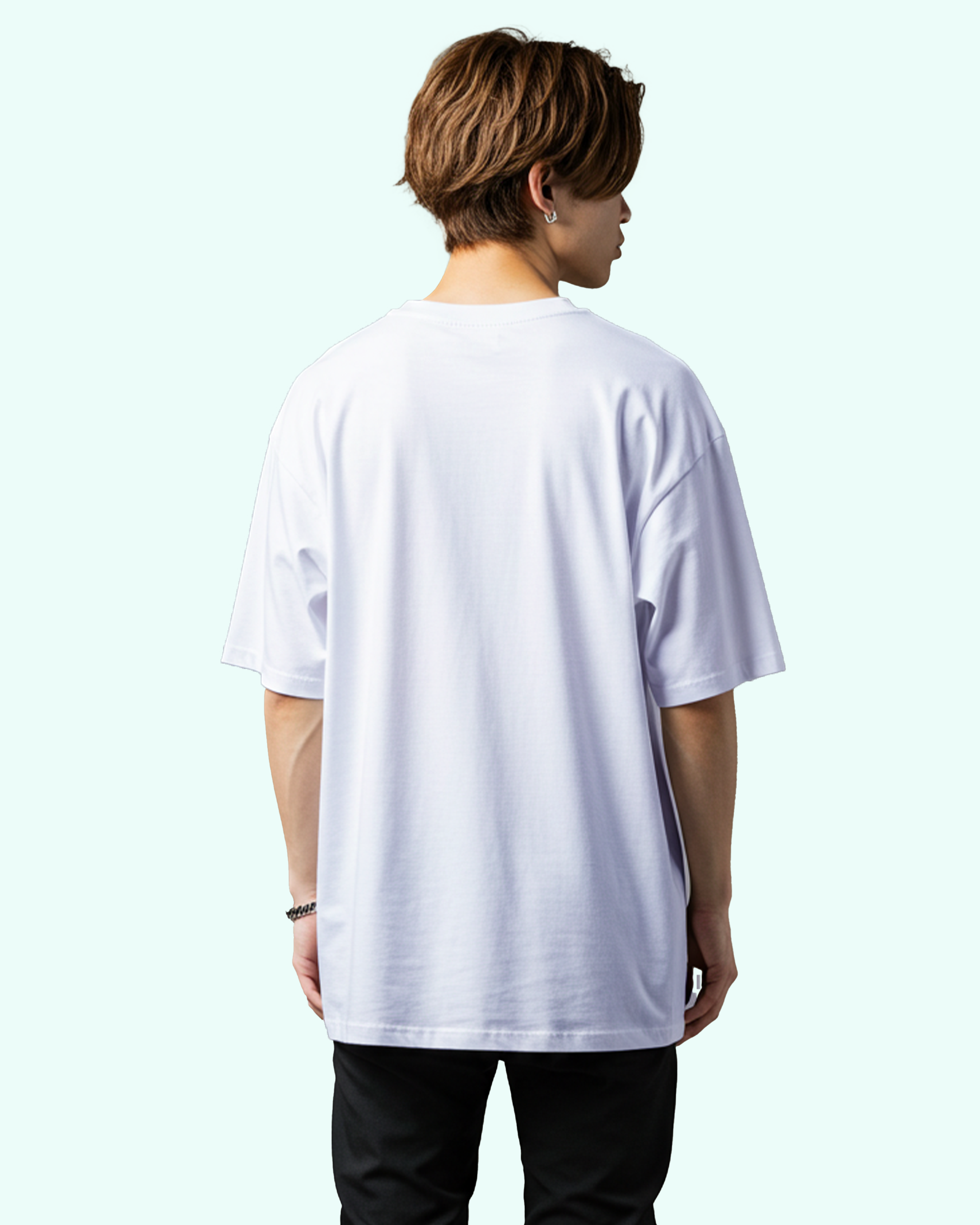 Cyborg anime man Oversized T-Shirts