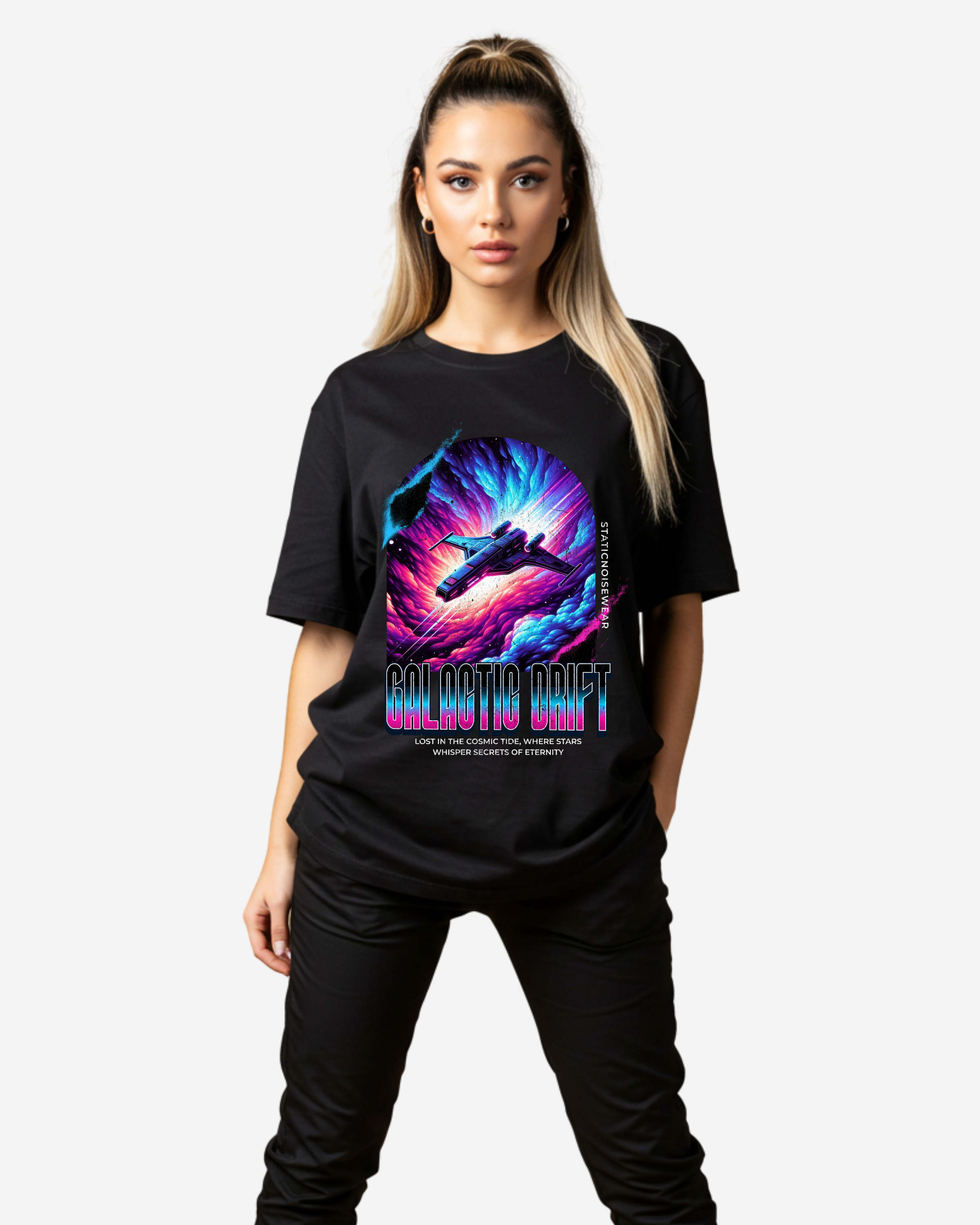 Galactic Drift Women's Oversized T-Shirt