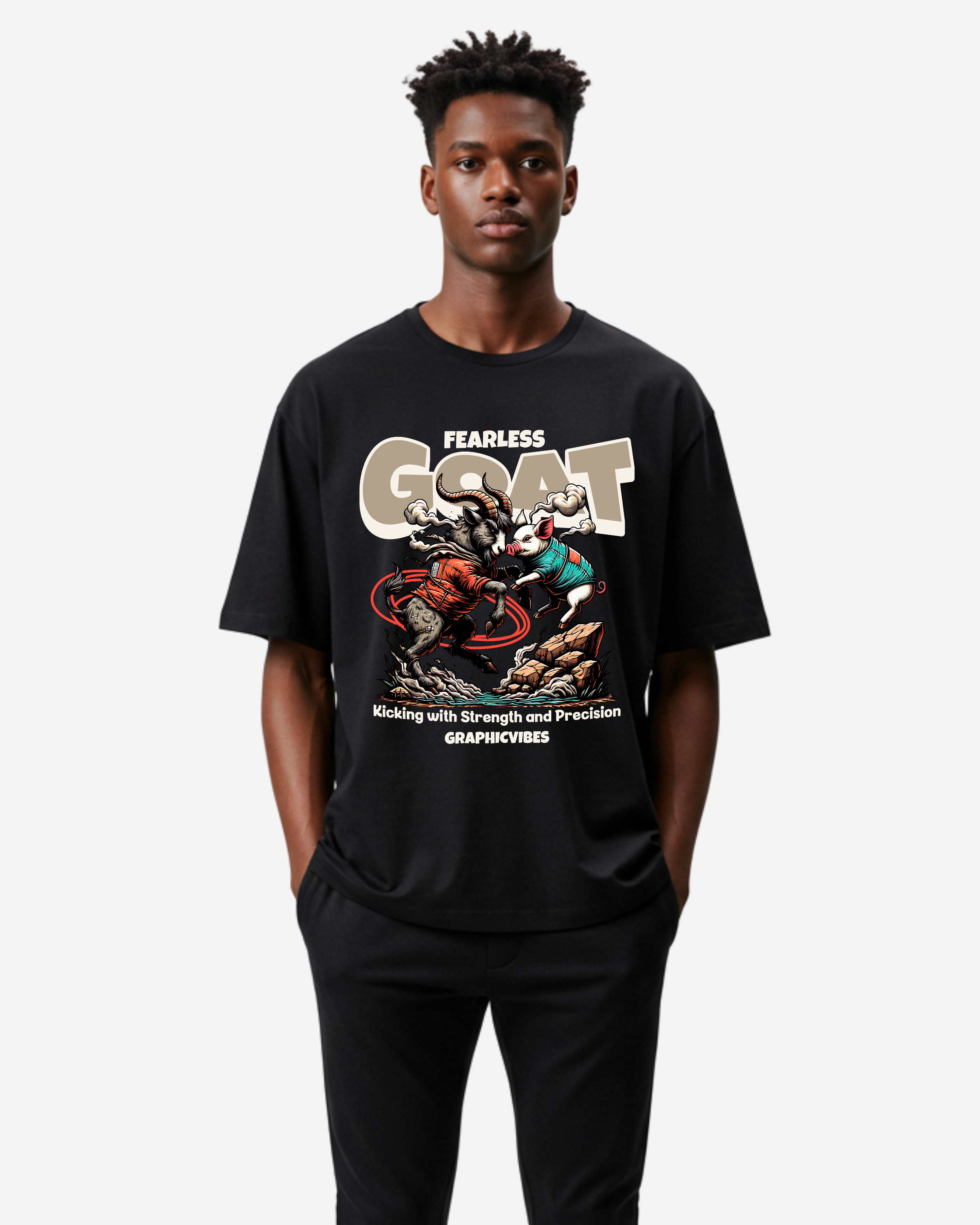 Fearless Goat Men's Oversized T-Shirt