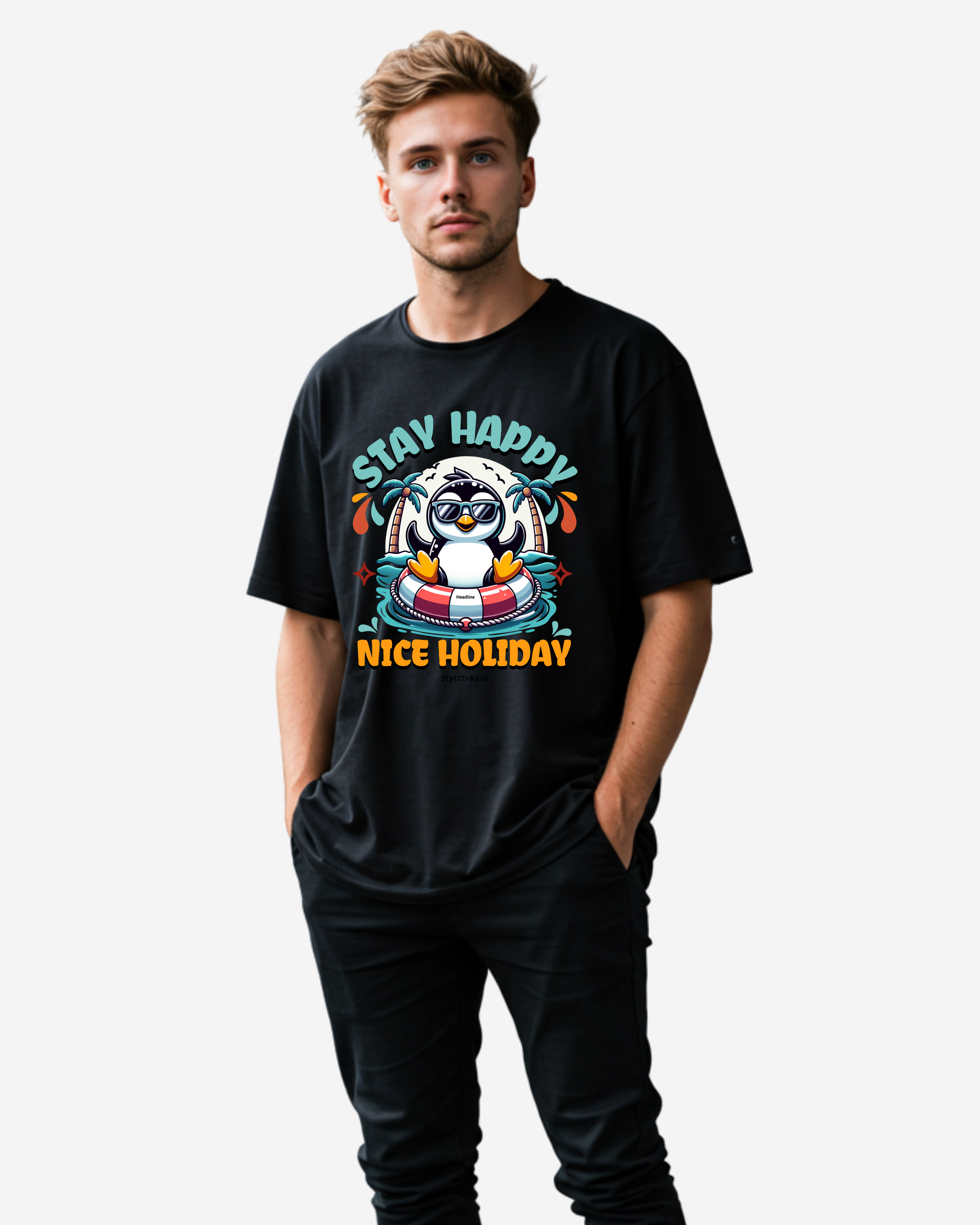 Stay Happy Men's Oversized T-Shirt