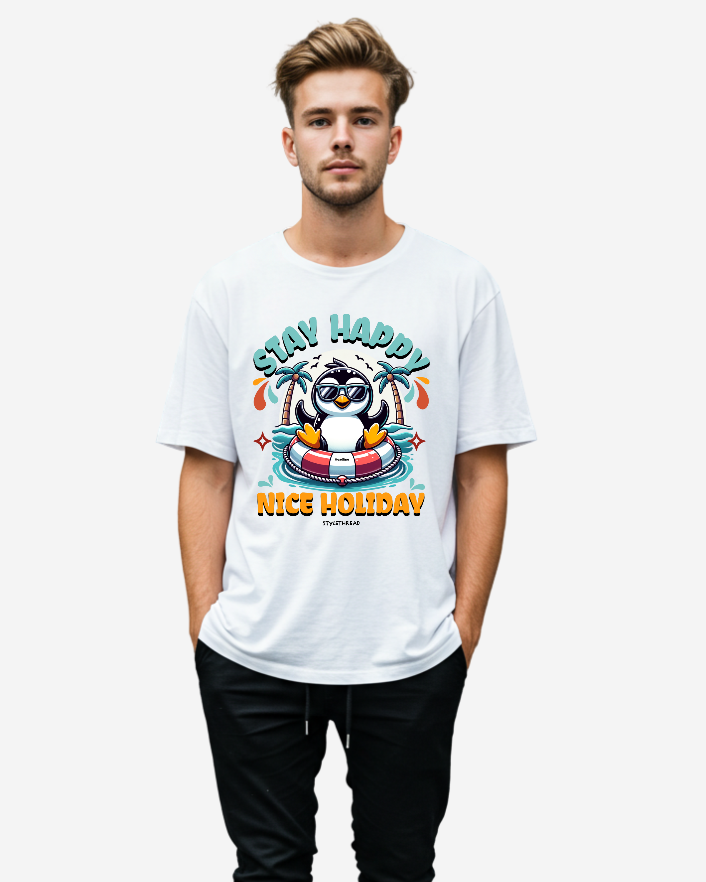Stay Happy Men's Oversized T-Shirt
