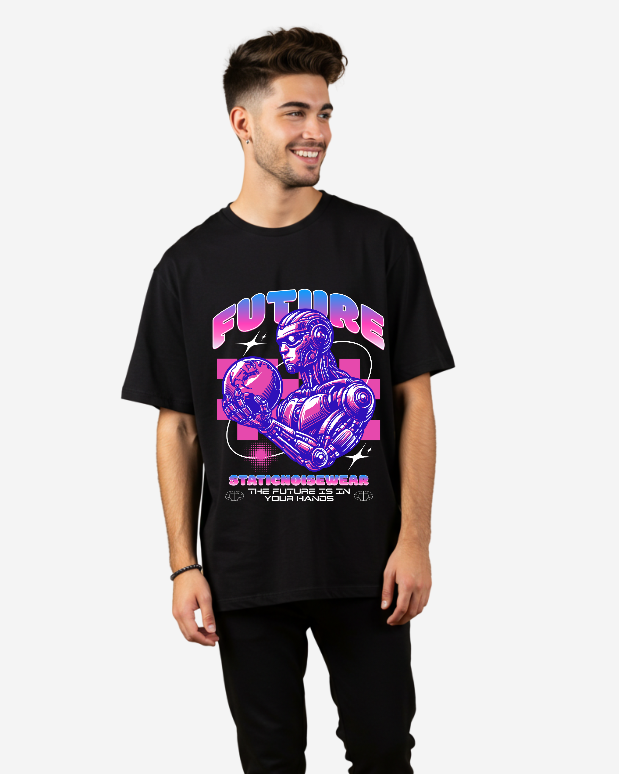 The future is in your hands Men's Oversized T-Shirt