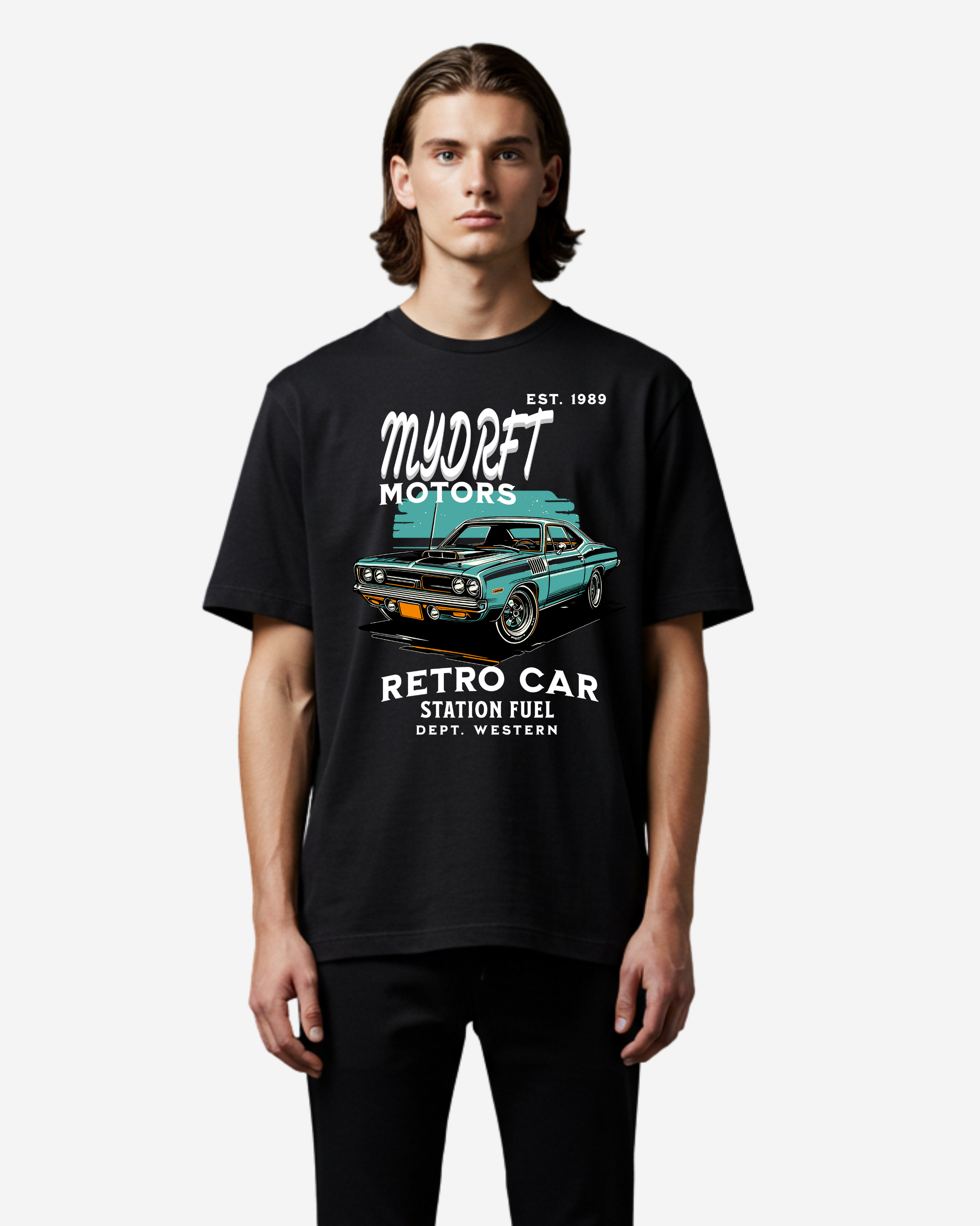 Vintage Car Retro Design Oversized T-Shirt