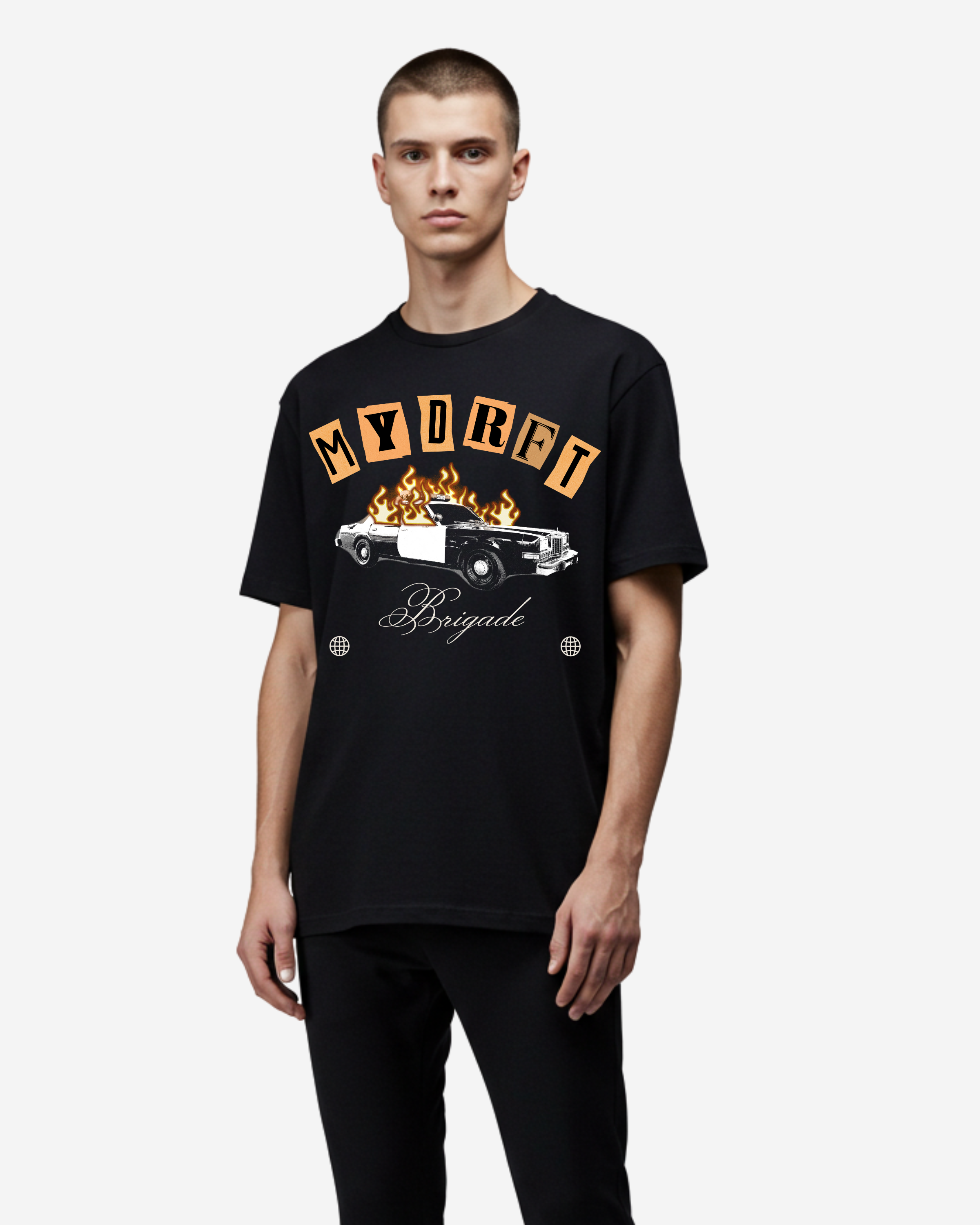 Vintage Police Car Oversized T-Shirt