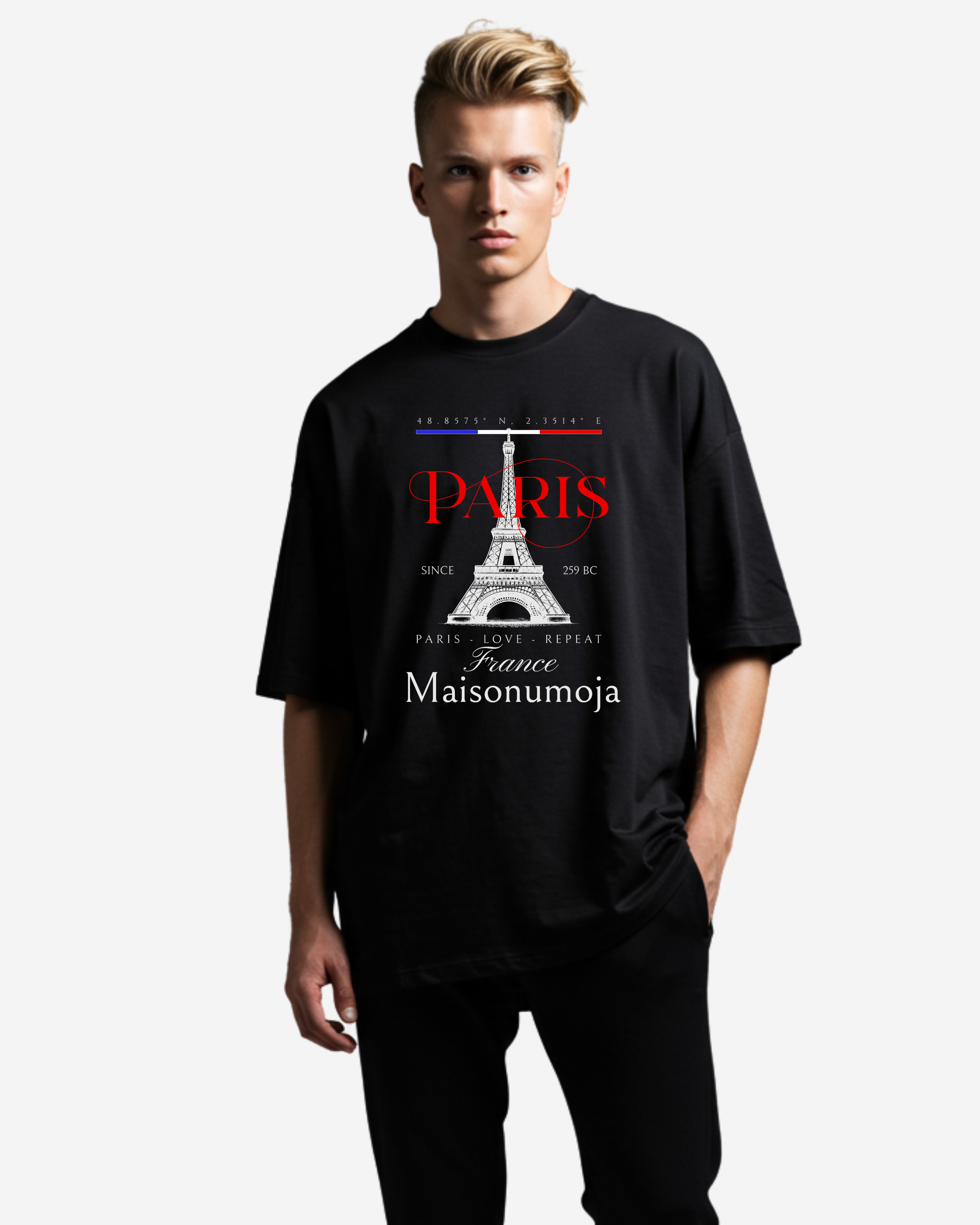 Paris France Minimalist Oversized T-Shirt
