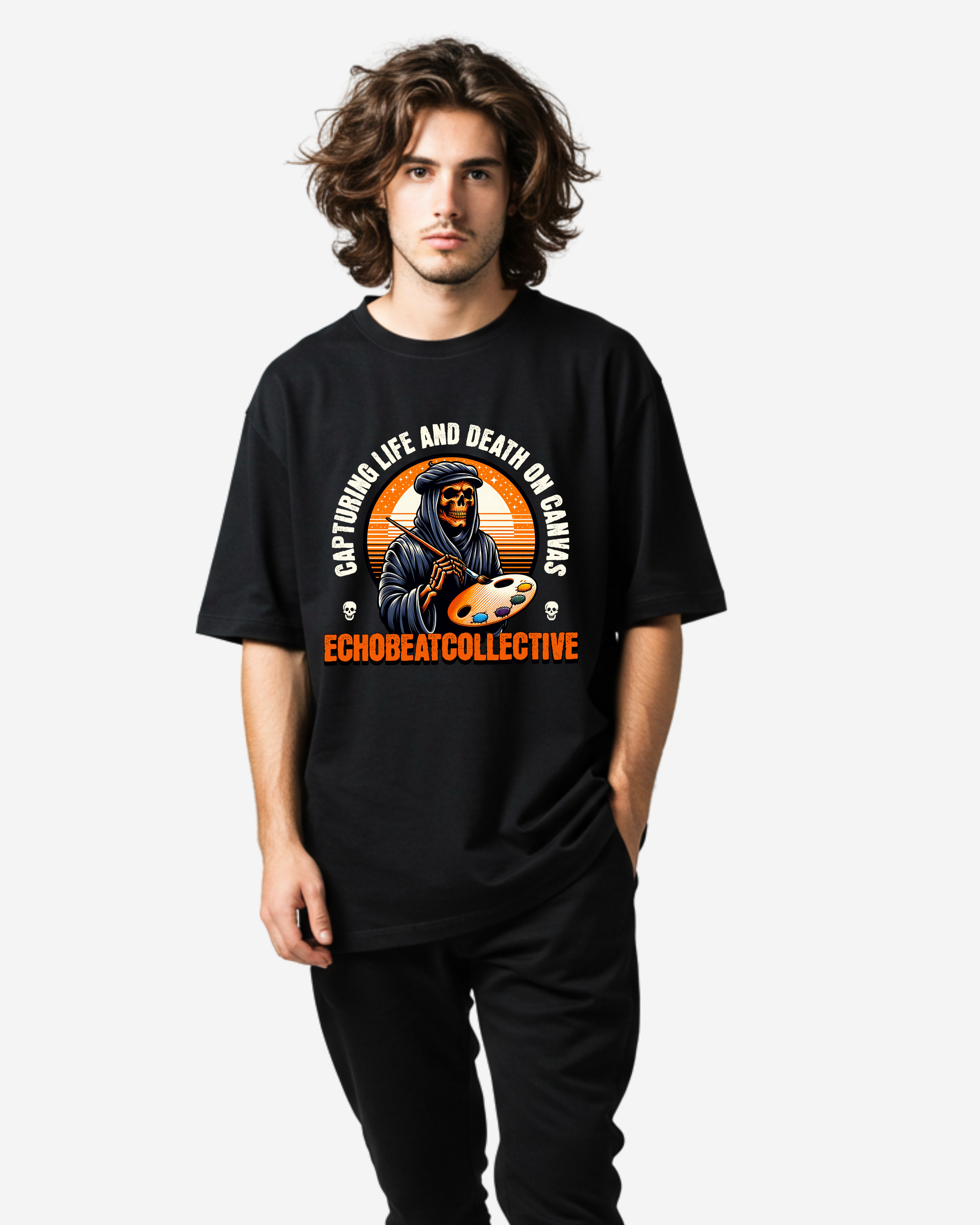 Capturing life and Death on Canvas Men's Oversized T-Shirt