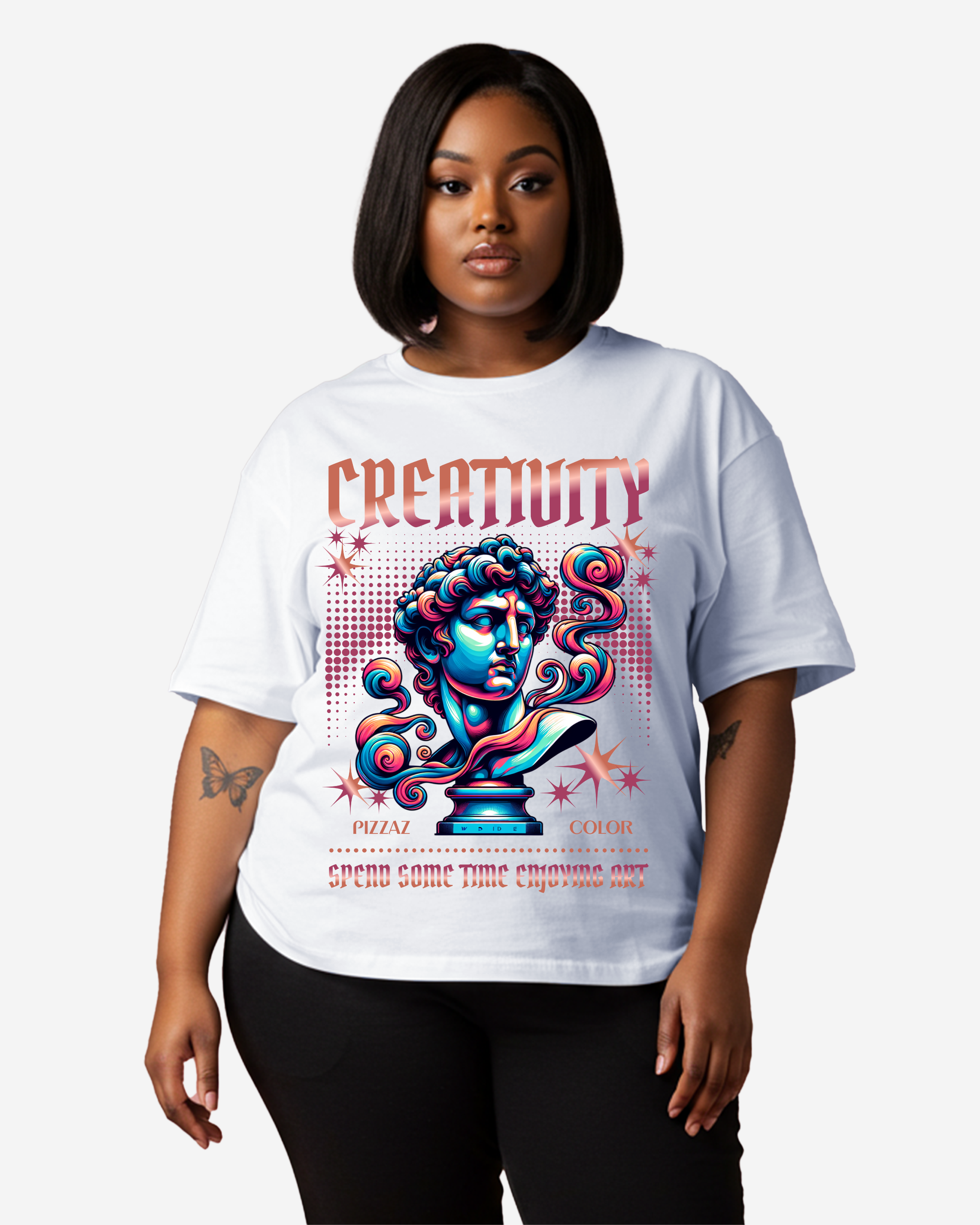Creativity Statue Women's Oversized T-Shirt