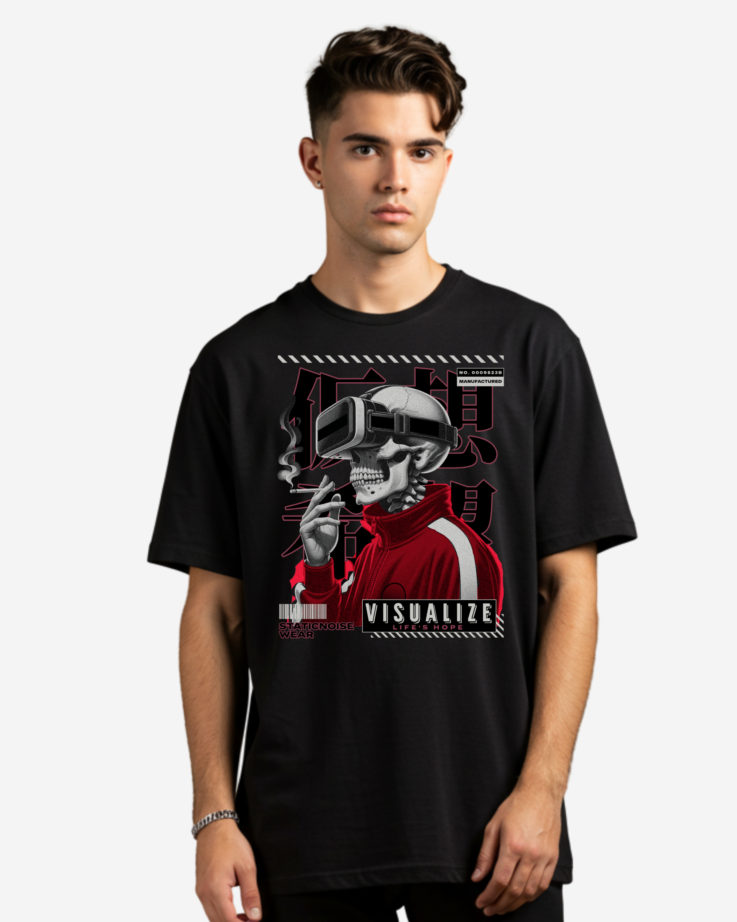 Futuristic Graphic Men's Oversized T-Shirt