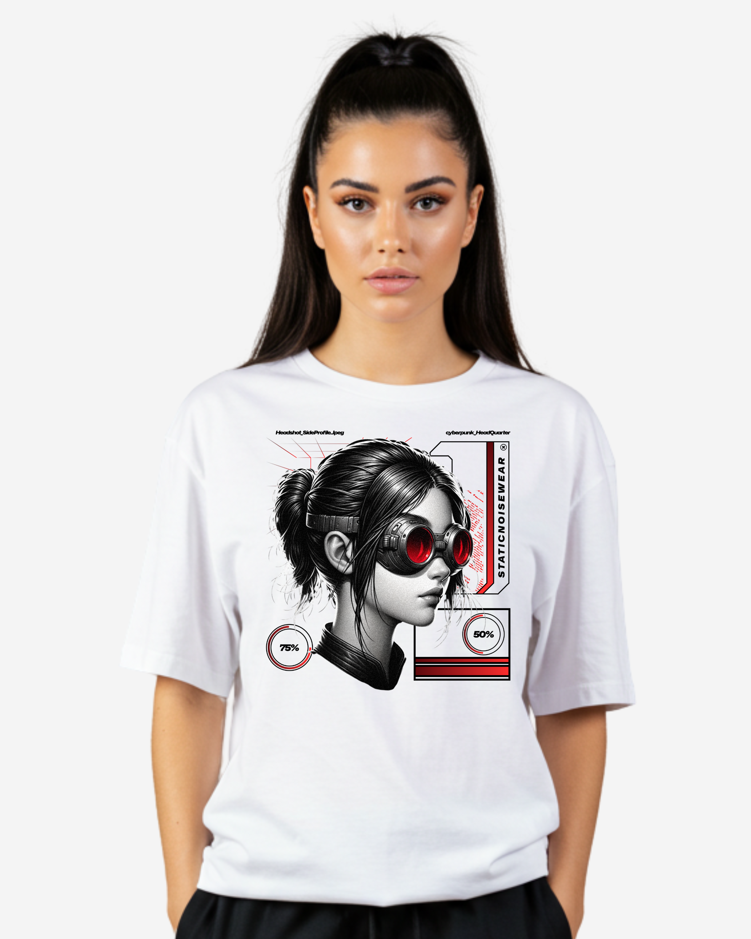 Futuristic Graphic Women's Oversized T-Shirt