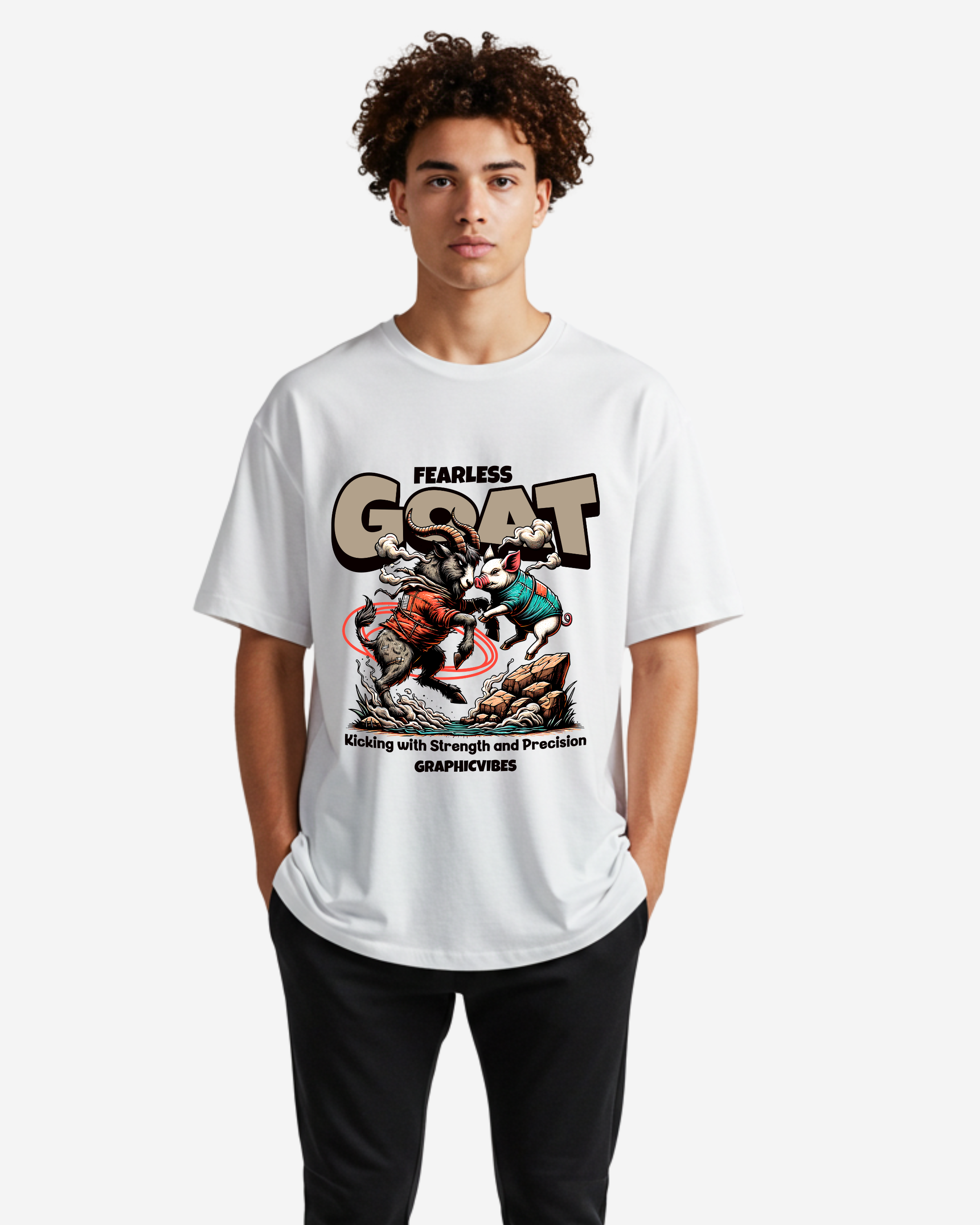 Fearless Goat Men's Oversized T-Shirt