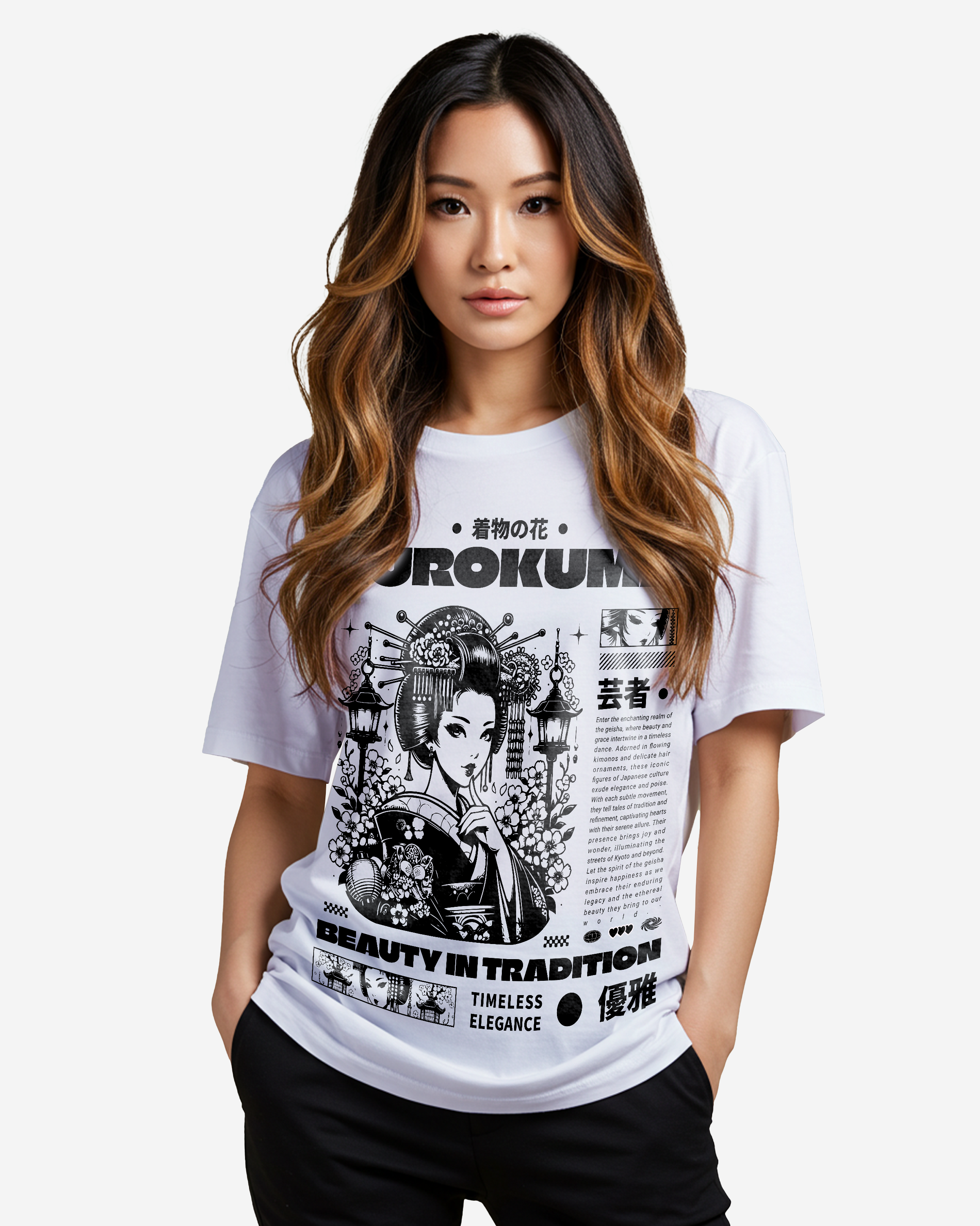 Geisha Glamour Oversized T-Shirt