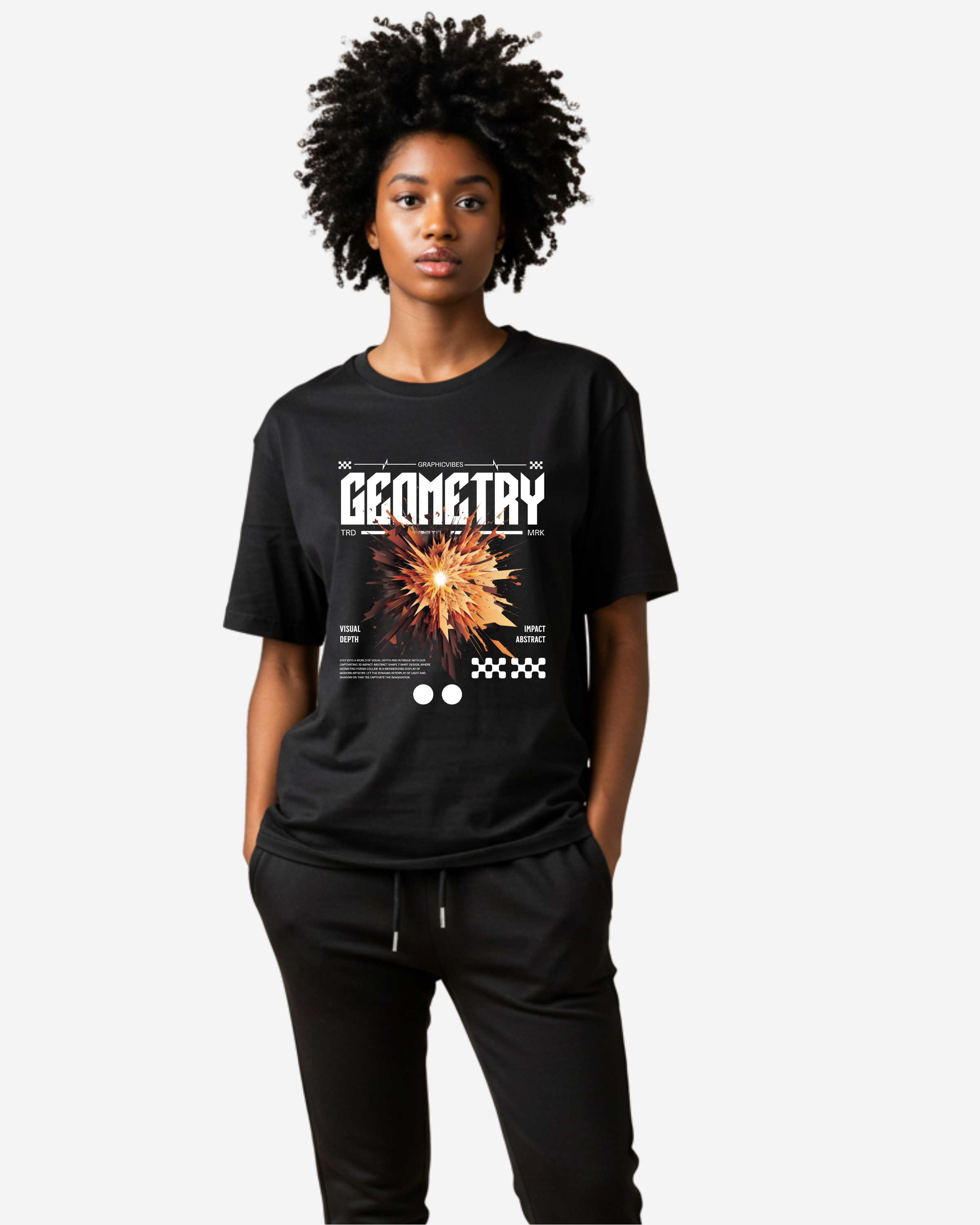 Geometry Visual Depth Women's Oversized T-Shirt