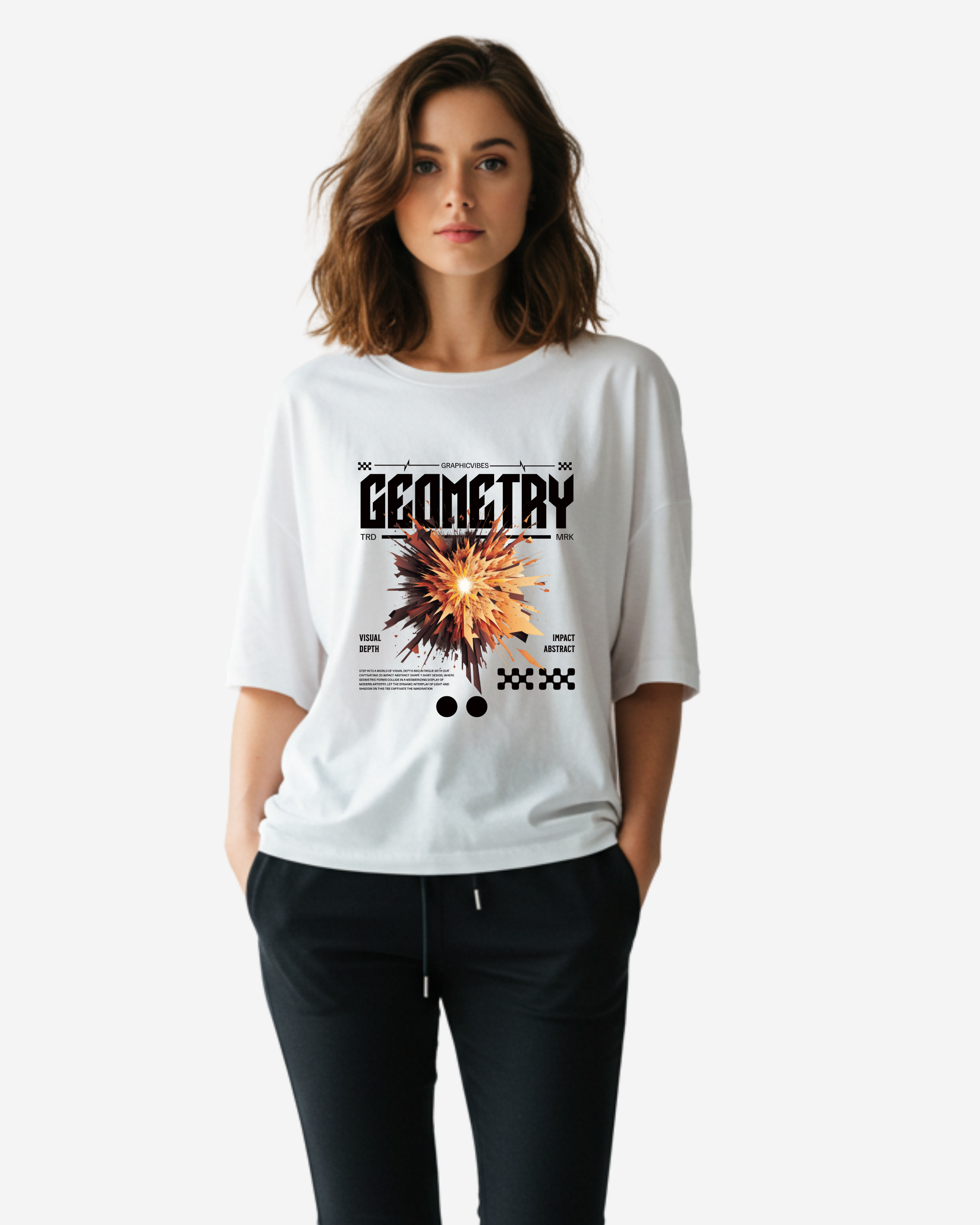 Geometry Visual Depth Women's Oversized T-Shirt